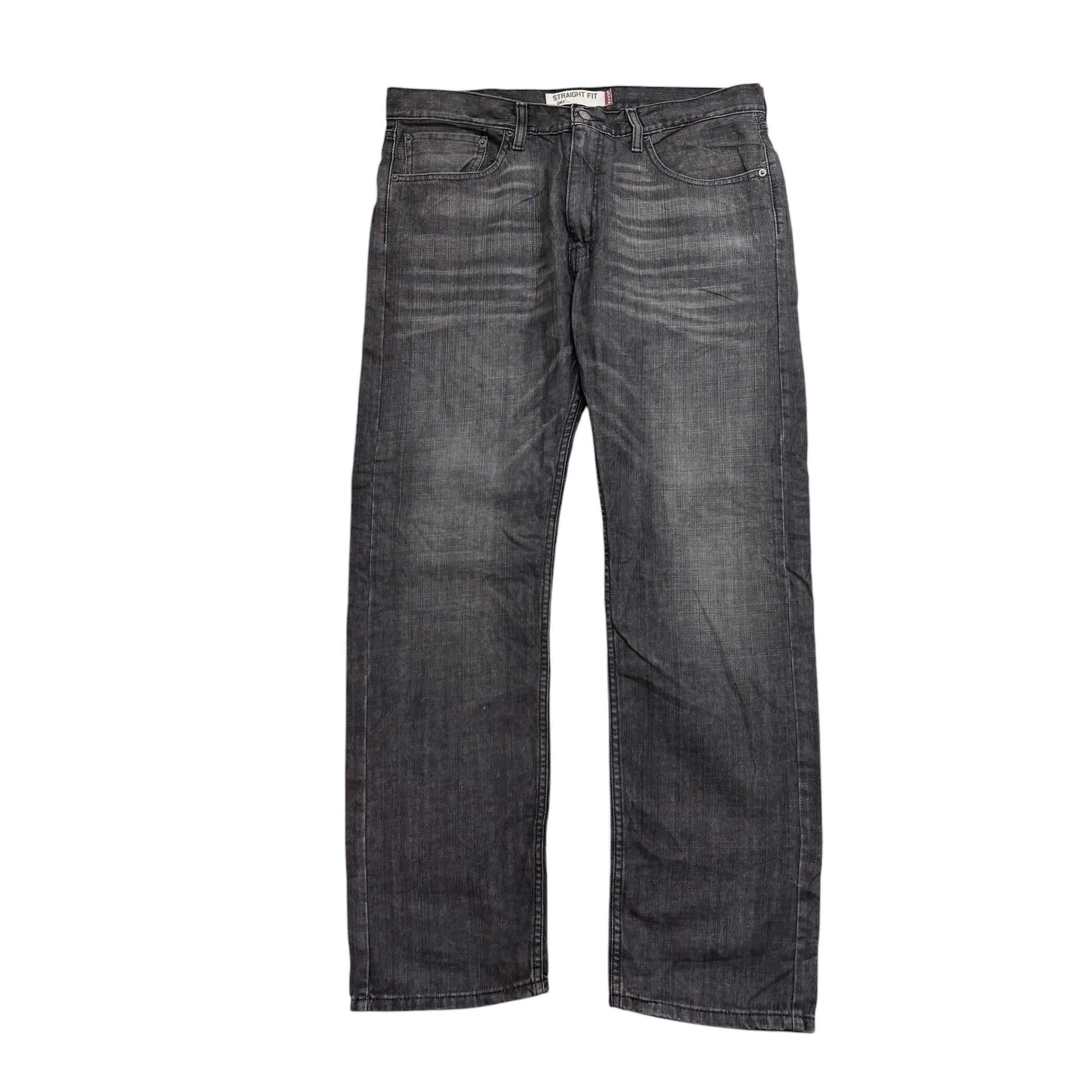 Levis 505 Jeans W38 L32 Mens Black Regular Straight Fit Vintage Denim (E)
