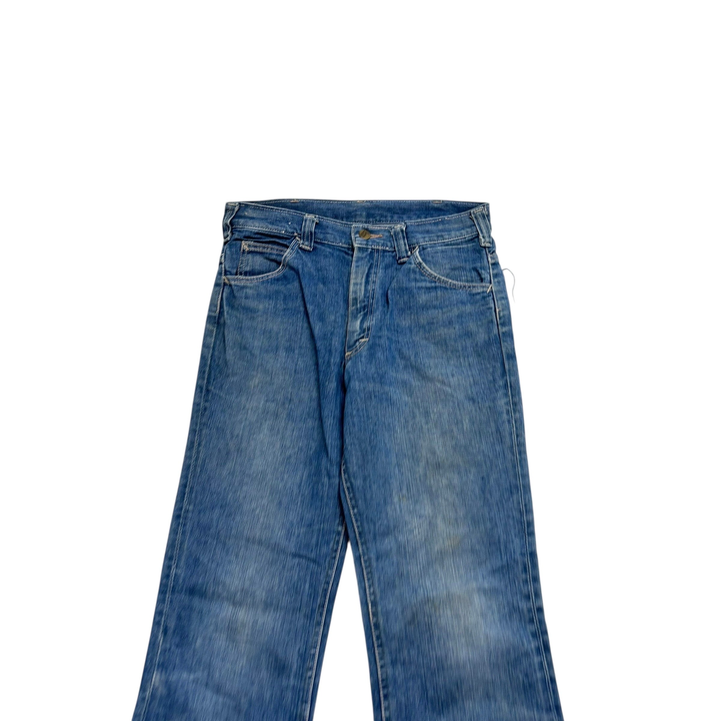 Lee Jeans W29 L33 Mens Mid Blue Regular Bootcut Fit Vintage 80s Denim