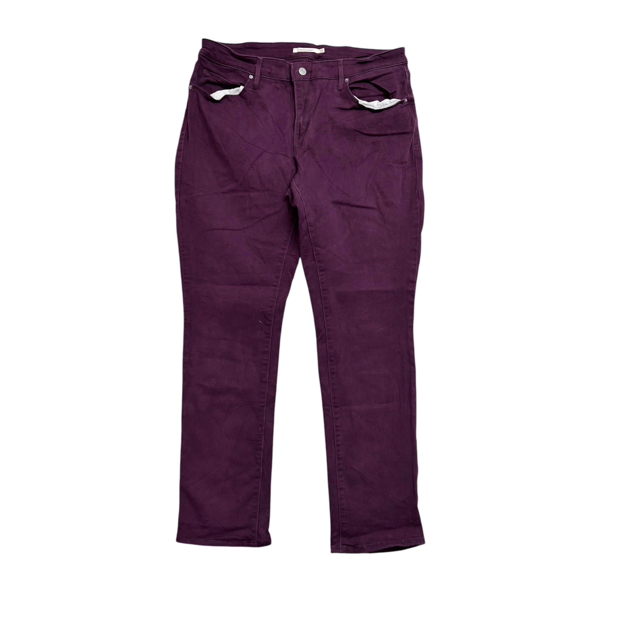 Levis Trousers W33 L30 Womens Mid Rise Skinny Fit Stretch Pants (E)
