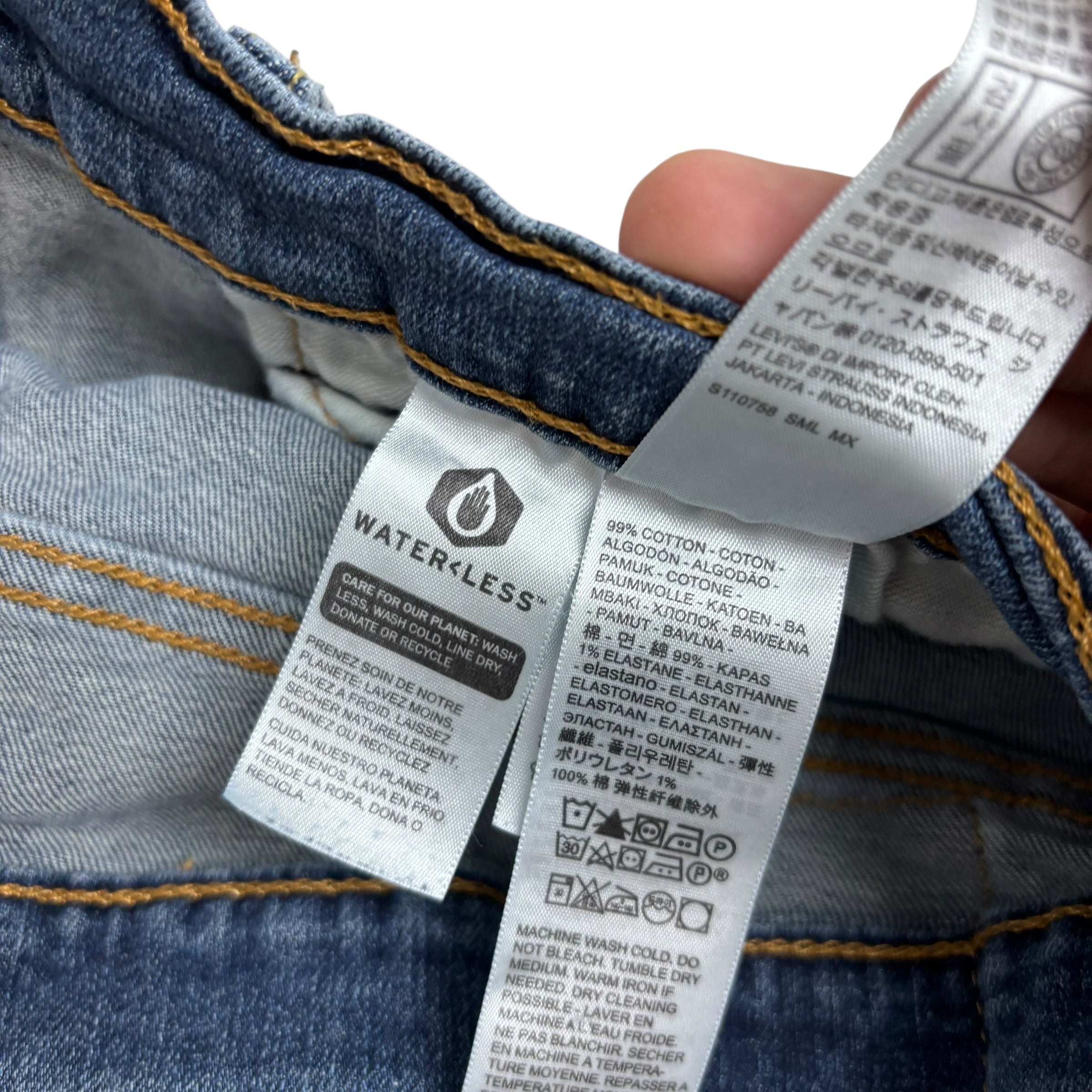 Levis 512 Jeans W34 L32 Mens Mid Blue Slim Tapered Fit Stretch Denim (E)