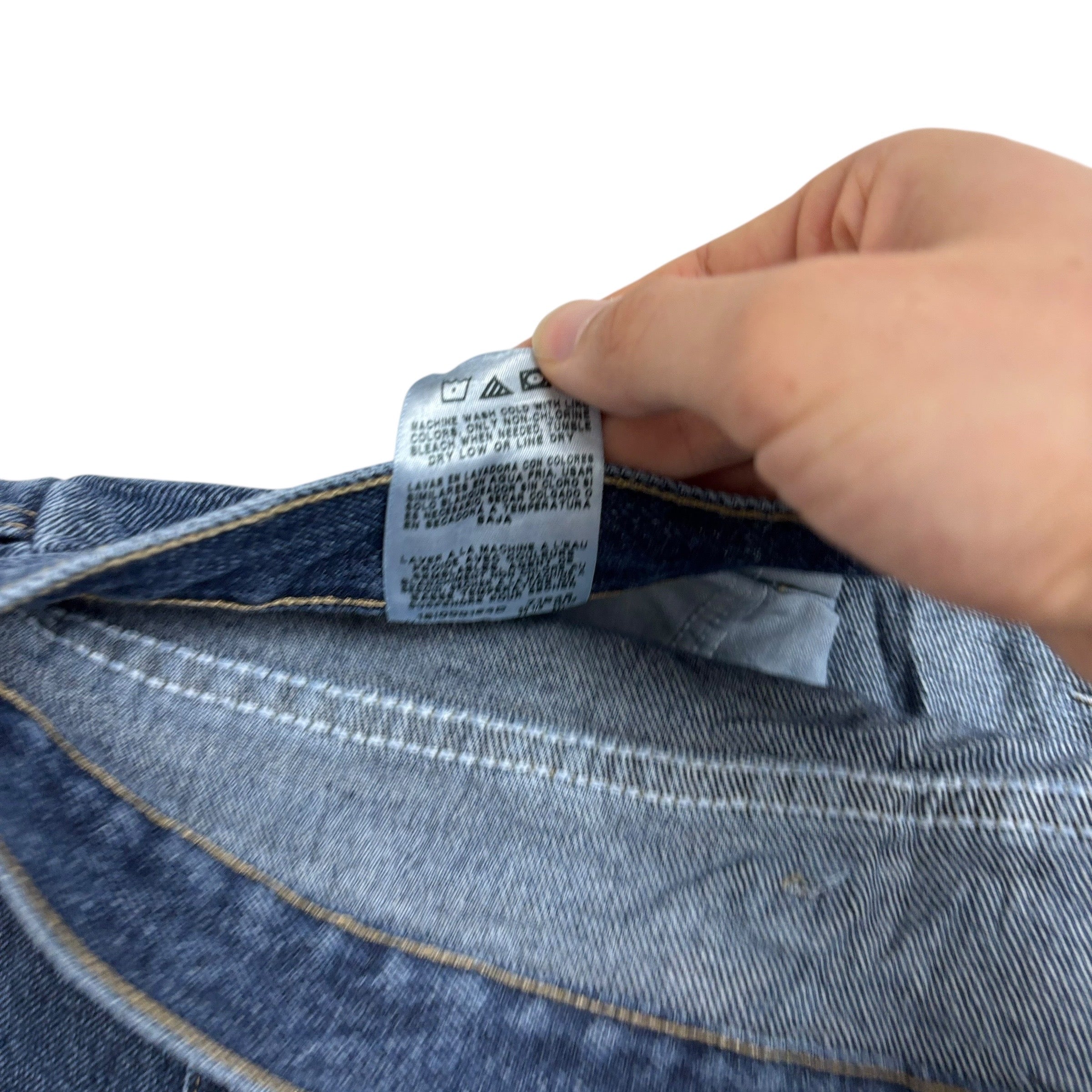 Wrangler Jeans W48 L30 Mens Mid Blue Relaxed Straight Fit Denim (E)