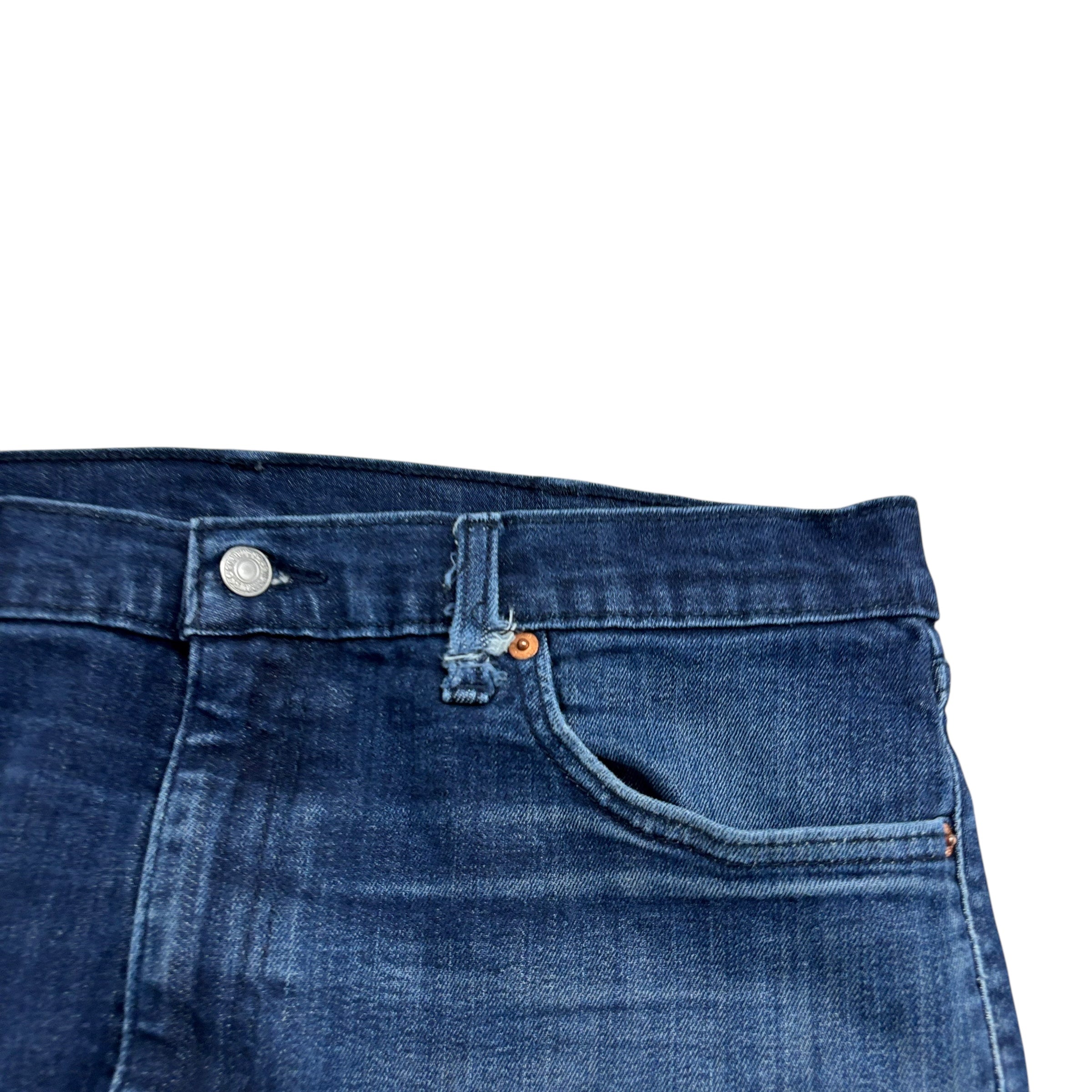 Levis 505 Jeans W38 L30 Mens Navy Blue Regular Straight Fit Stretch Denim (F)