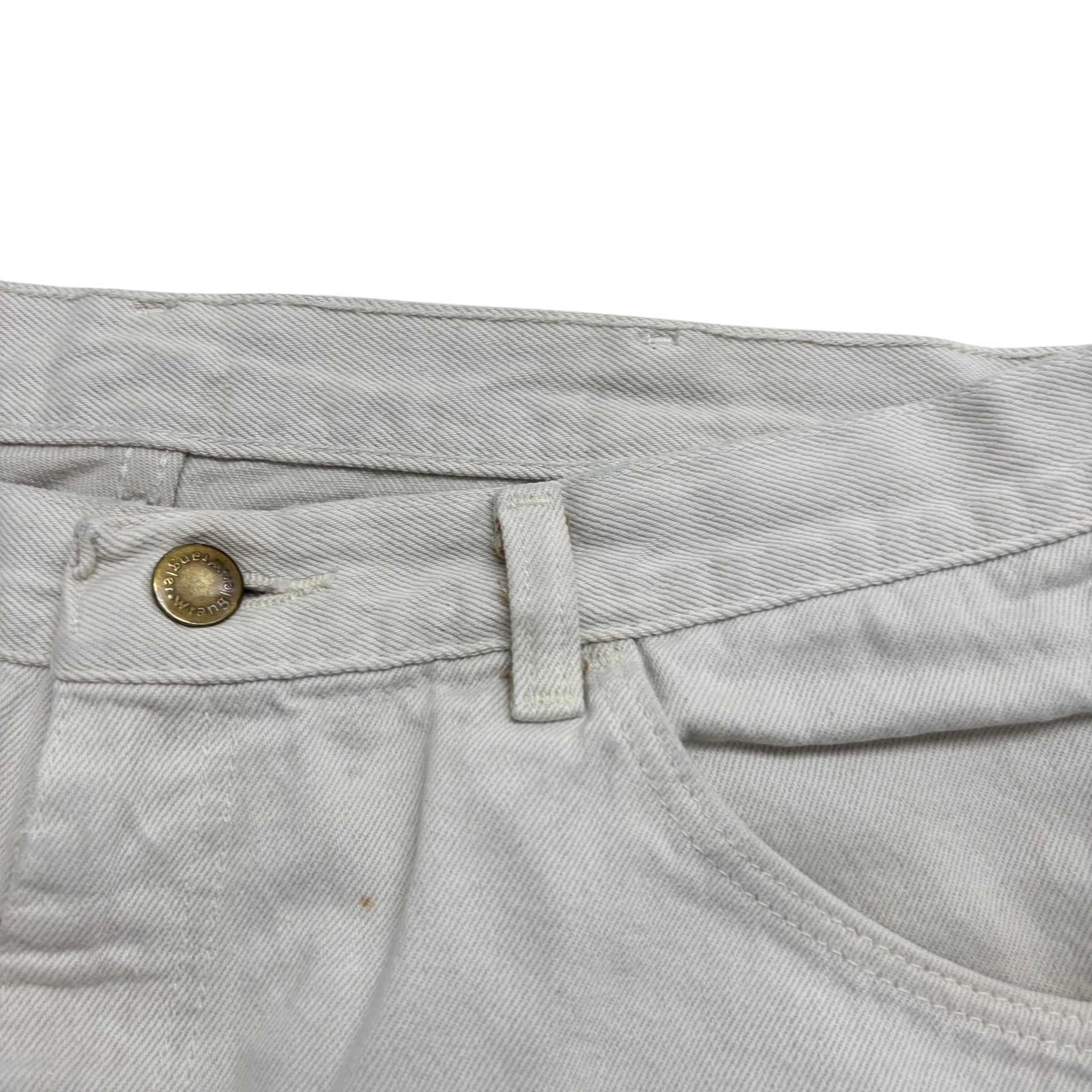 Vintage Wrangler Baggy Jorts W34 Mens Denim Shorts Cream Stone Relaxed Fit