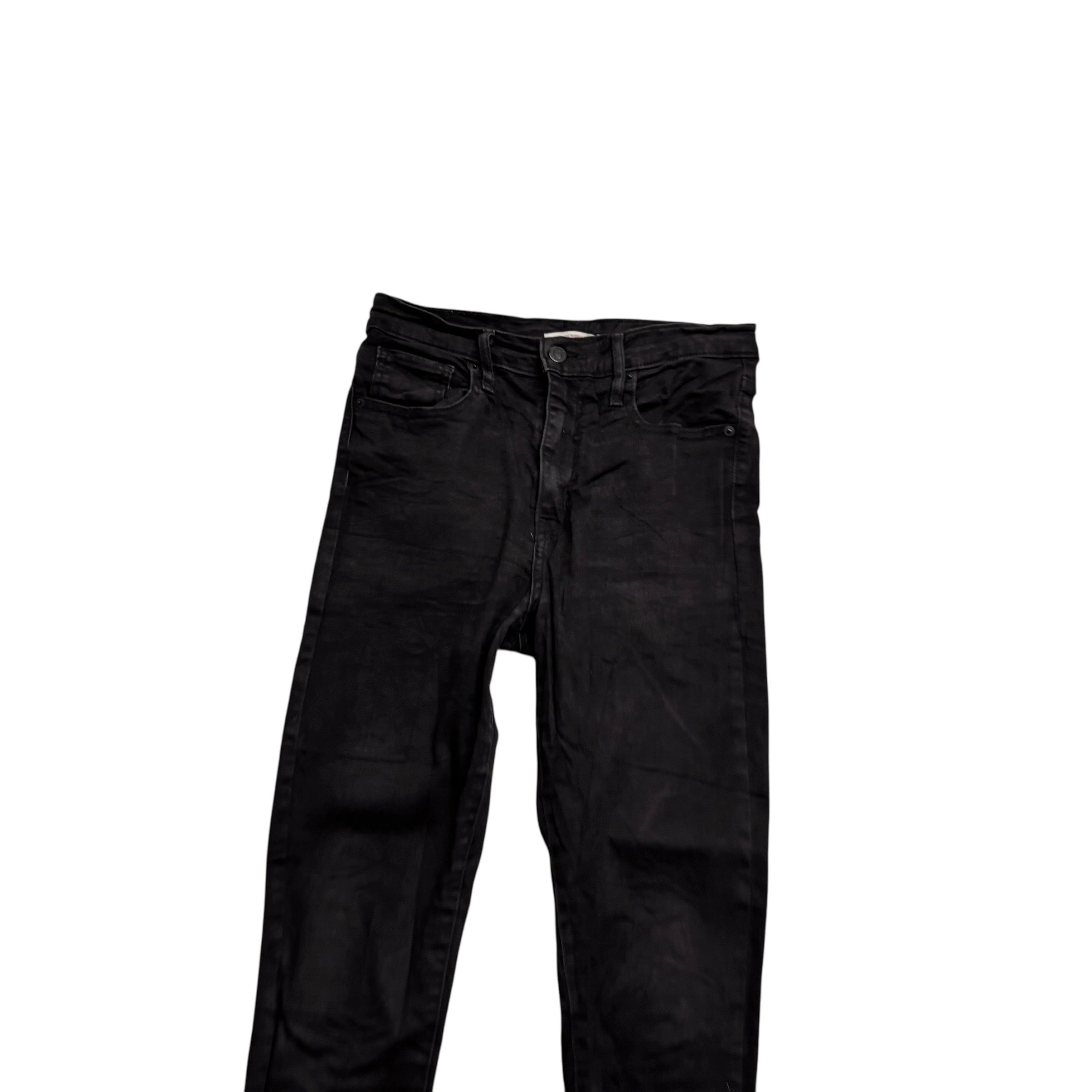 Levis Jeans W28 L30 Womens Mile High Super Skinny Black Stretch (E)