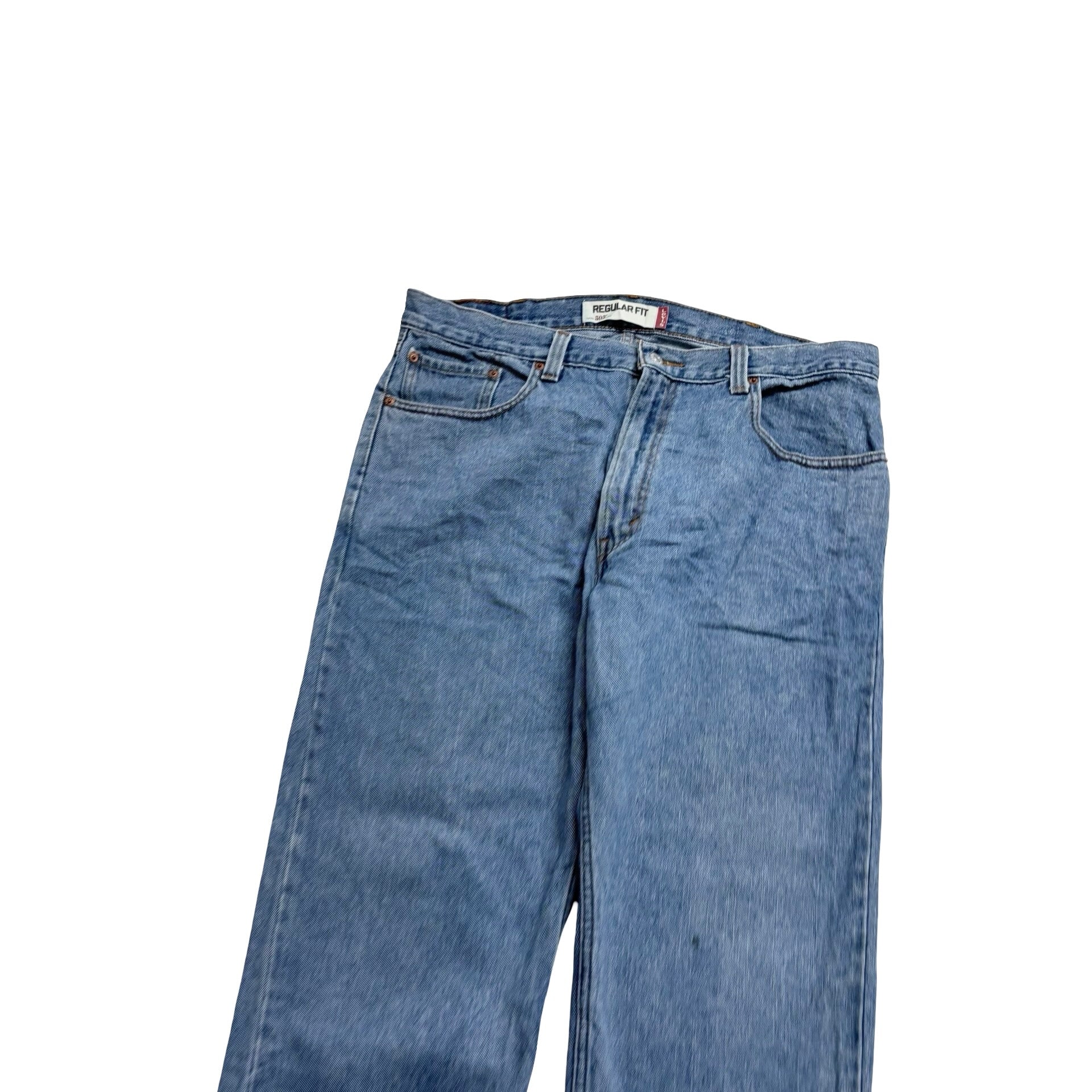 Levis 505 Jeans W38 L30 Mens Light Blue Regular Straight Fit Vintage Denim