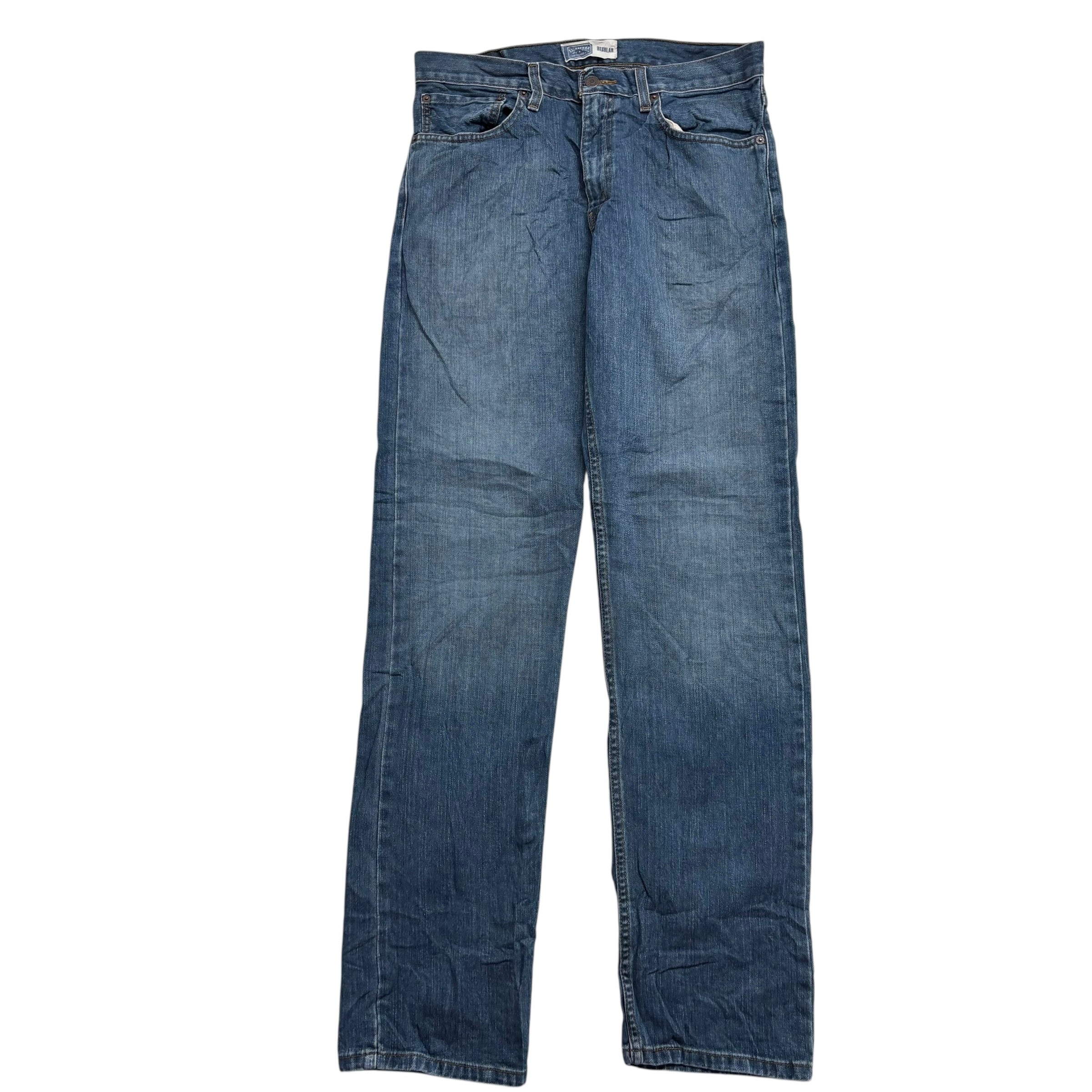 Levis Signature Jeans W32 L36 Mens Mid Blue Regular Straight Vintage Denim (E)
