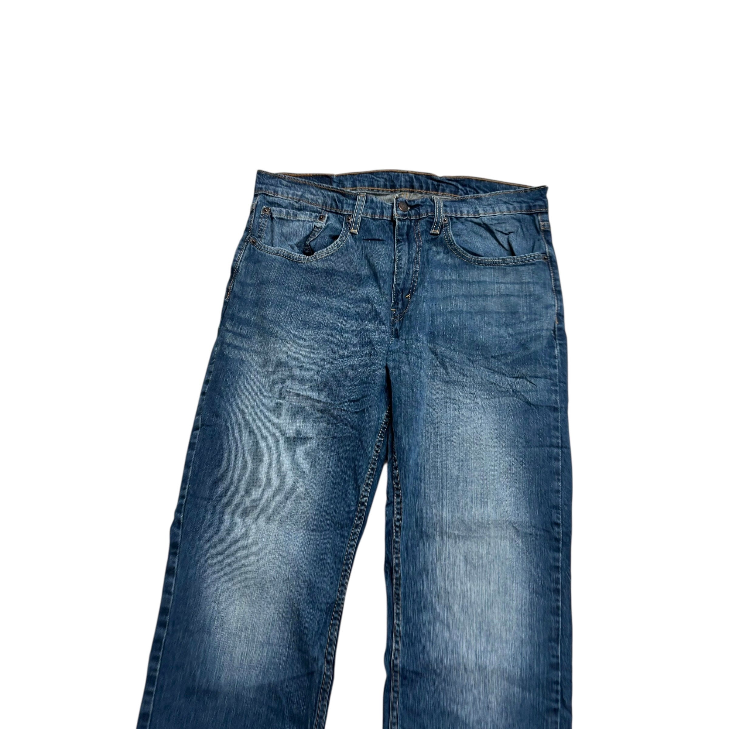 Levis 559 Jeans W34 L34 Mens Dark Blue Regular Straight Fit Stretch Denim (E)