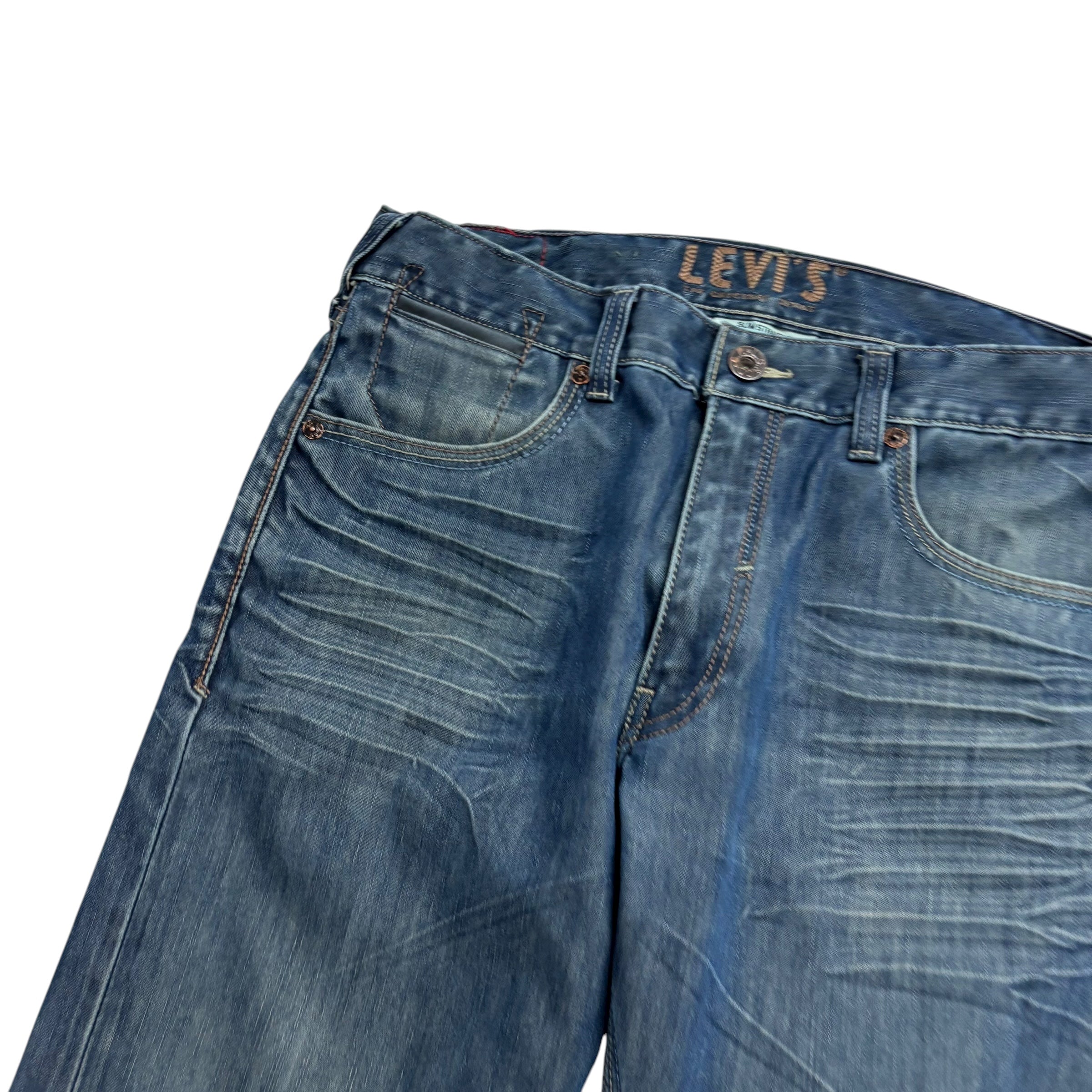 Levis 514 Jeans W36 L34 Mens Dark Blue Regular Straight Fit Vintage Denim