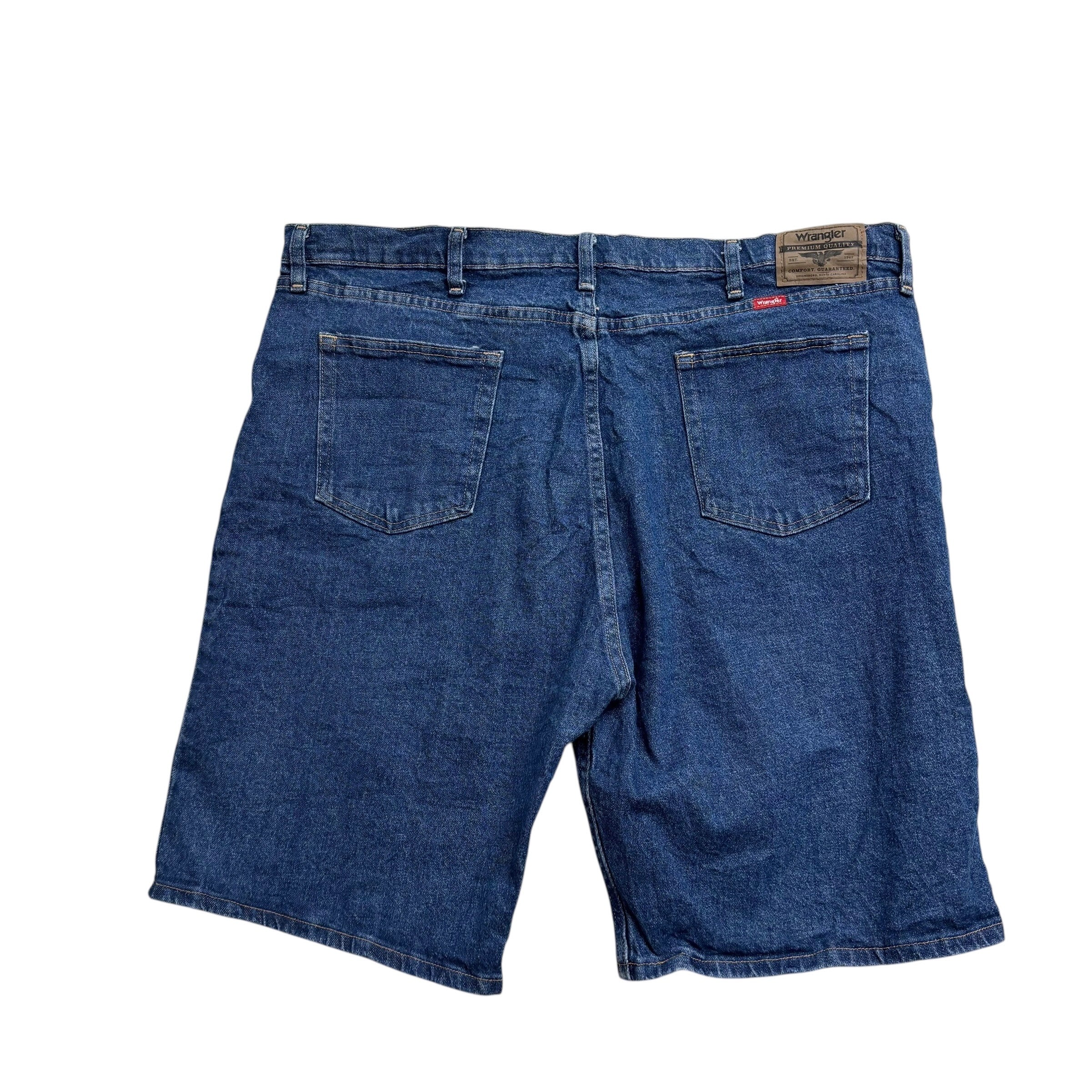 Wrangler Baggy Jorts W42 Mens Denim Shorts Dark Blue Relaxed Fit Stretch (E)