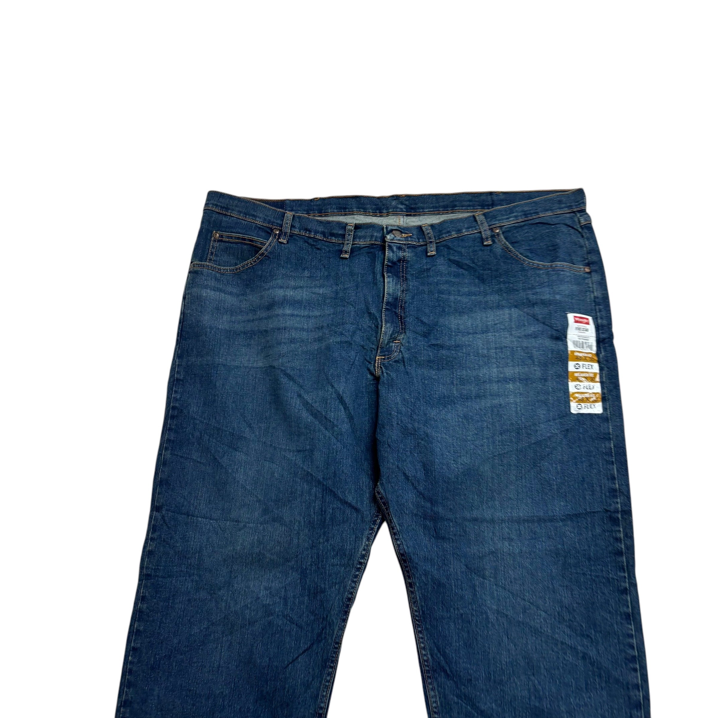Wrangler Jeans W48 L30 Mens Dark Blue Relaxed Straight Fit Stretch Denim (E)