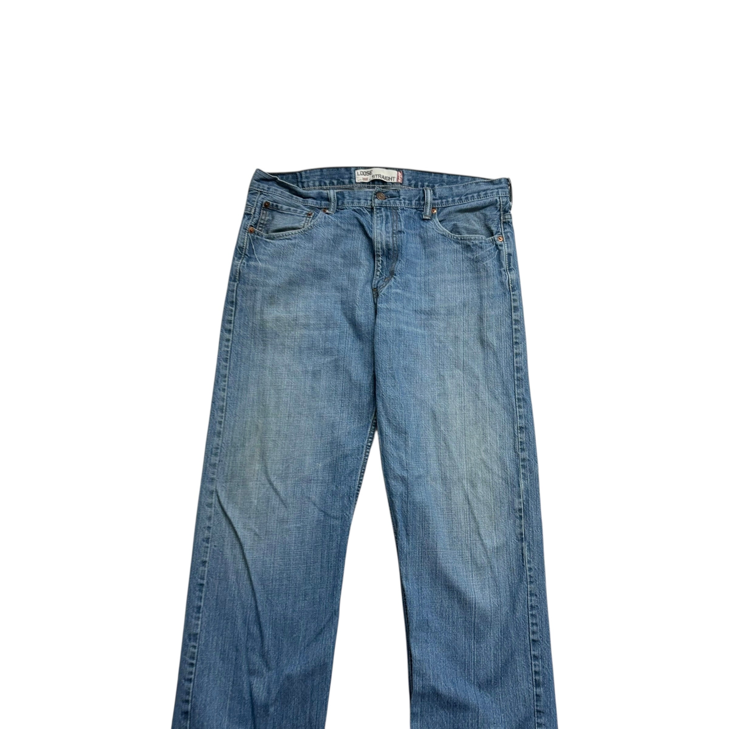 Levis 569 Jeans W36 L30 Mens Mid Blue Baggy Relaxed Straight Vintage Denim (F)