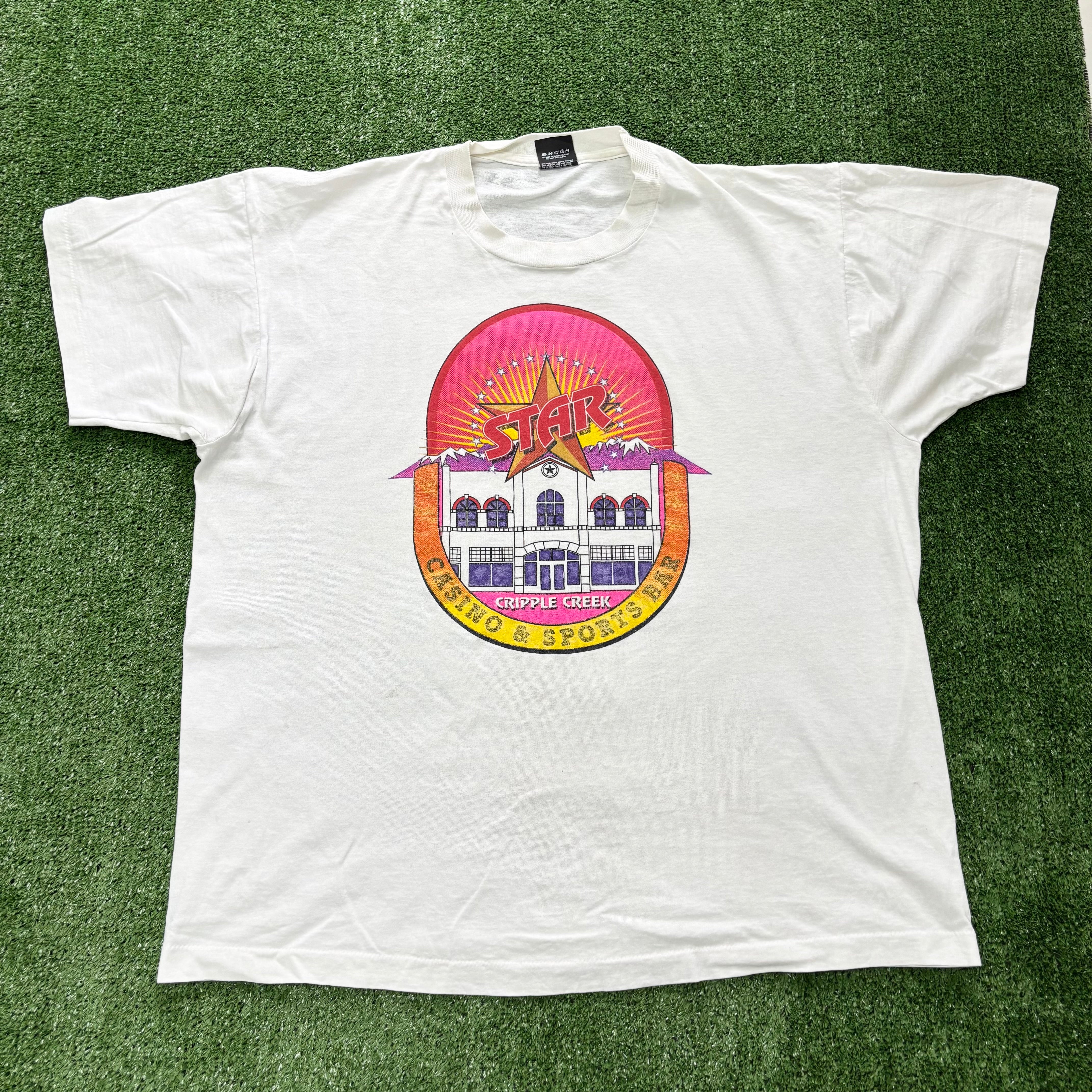 Vintage T Shirt Mens XL White Single Stitch Graphic Print 90s USA