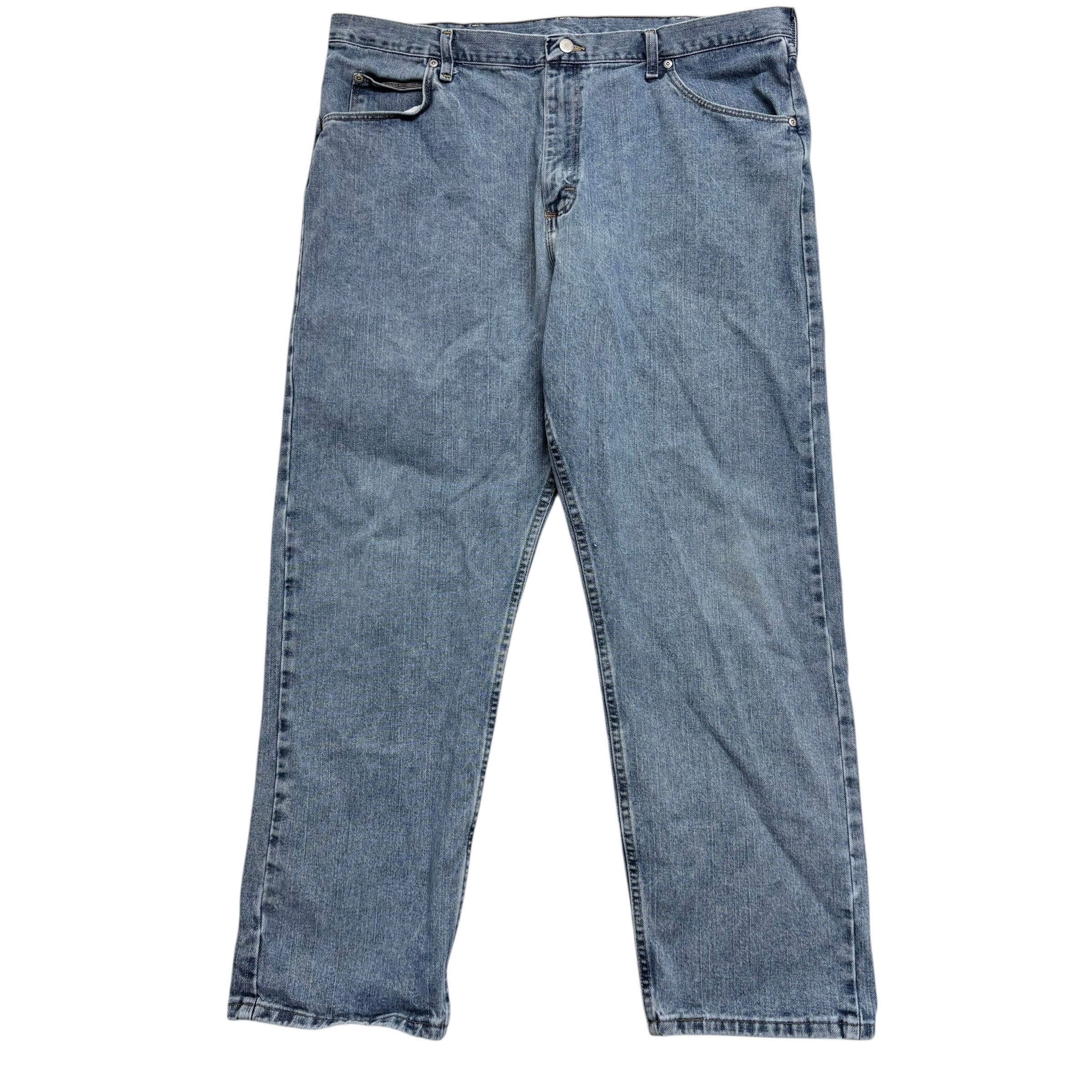 Wrangler Jeans W42 L32 Mens Light Blue Relaxed Straight Fit Vintage Denim
