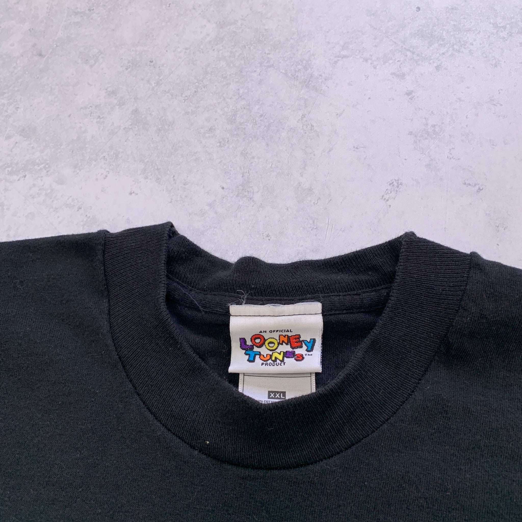 Vintage T Shirt Mens XXL Black Looney Tunes Single Stitch 90s Cartoon Graphic