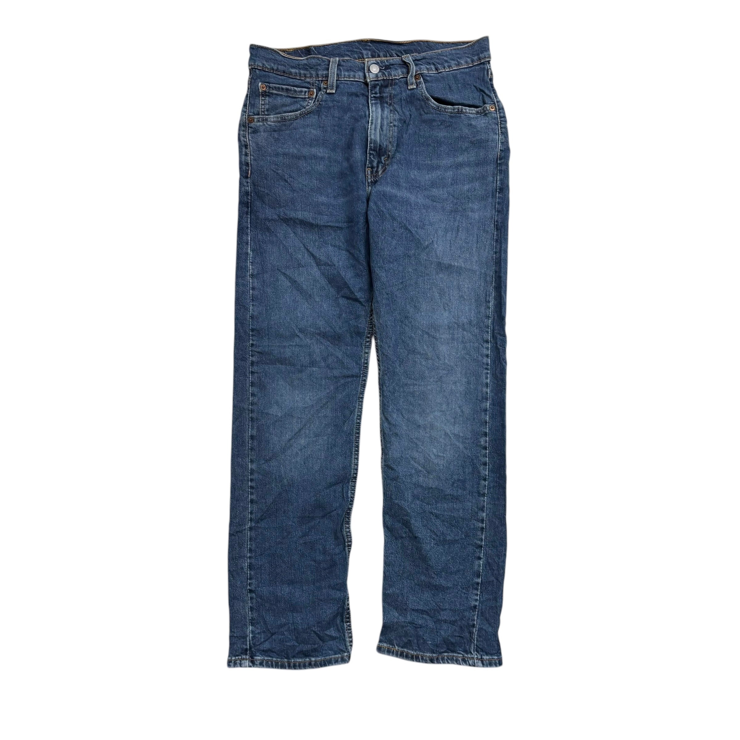 Levis 505 Jeans W32 L30 Mens Mid Blue Regular Straight Fit Stretch Denim (E)