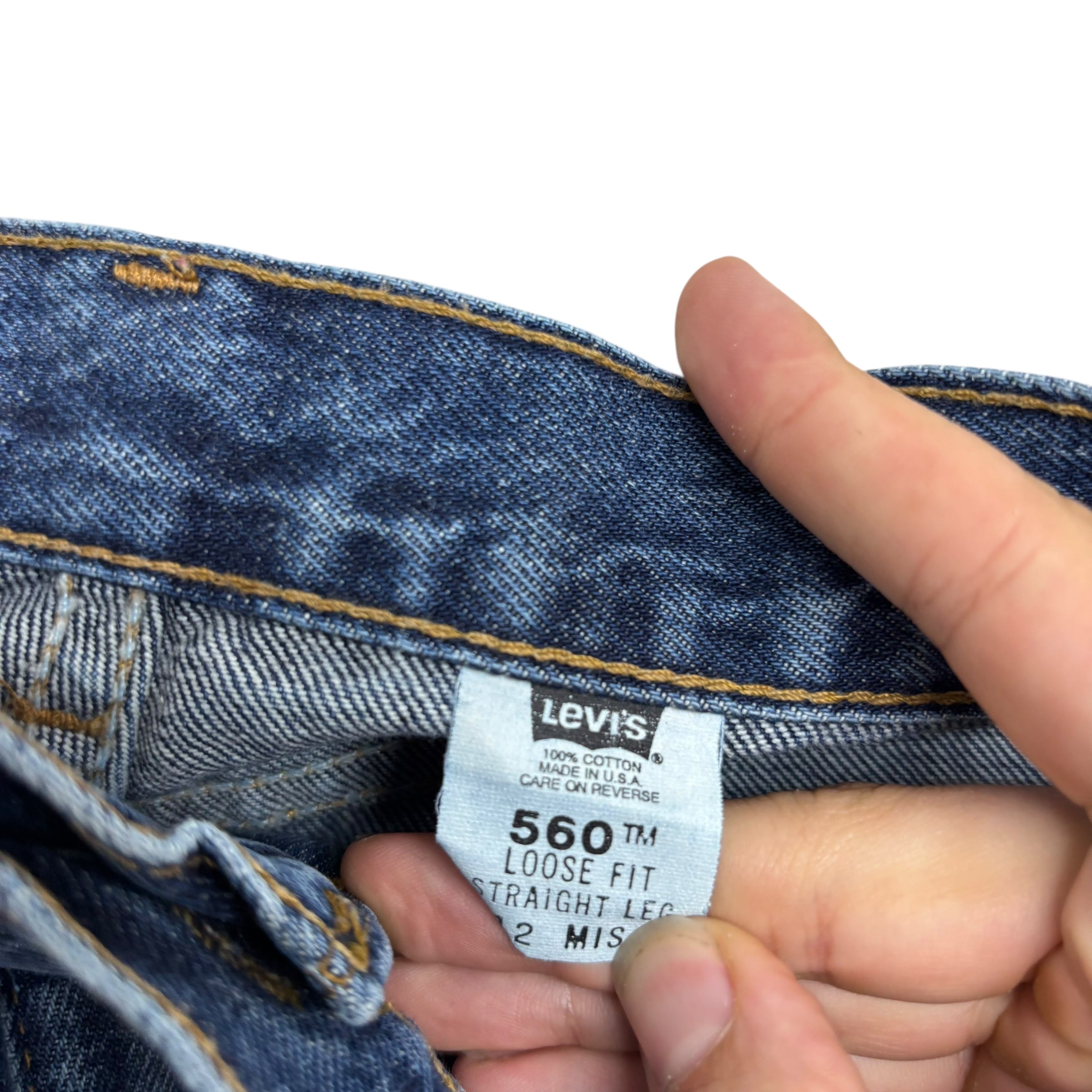 Levis 560 Jeans W30 L32 Womens Mid Blue Relaxed Straight USA Made Vintage (E)