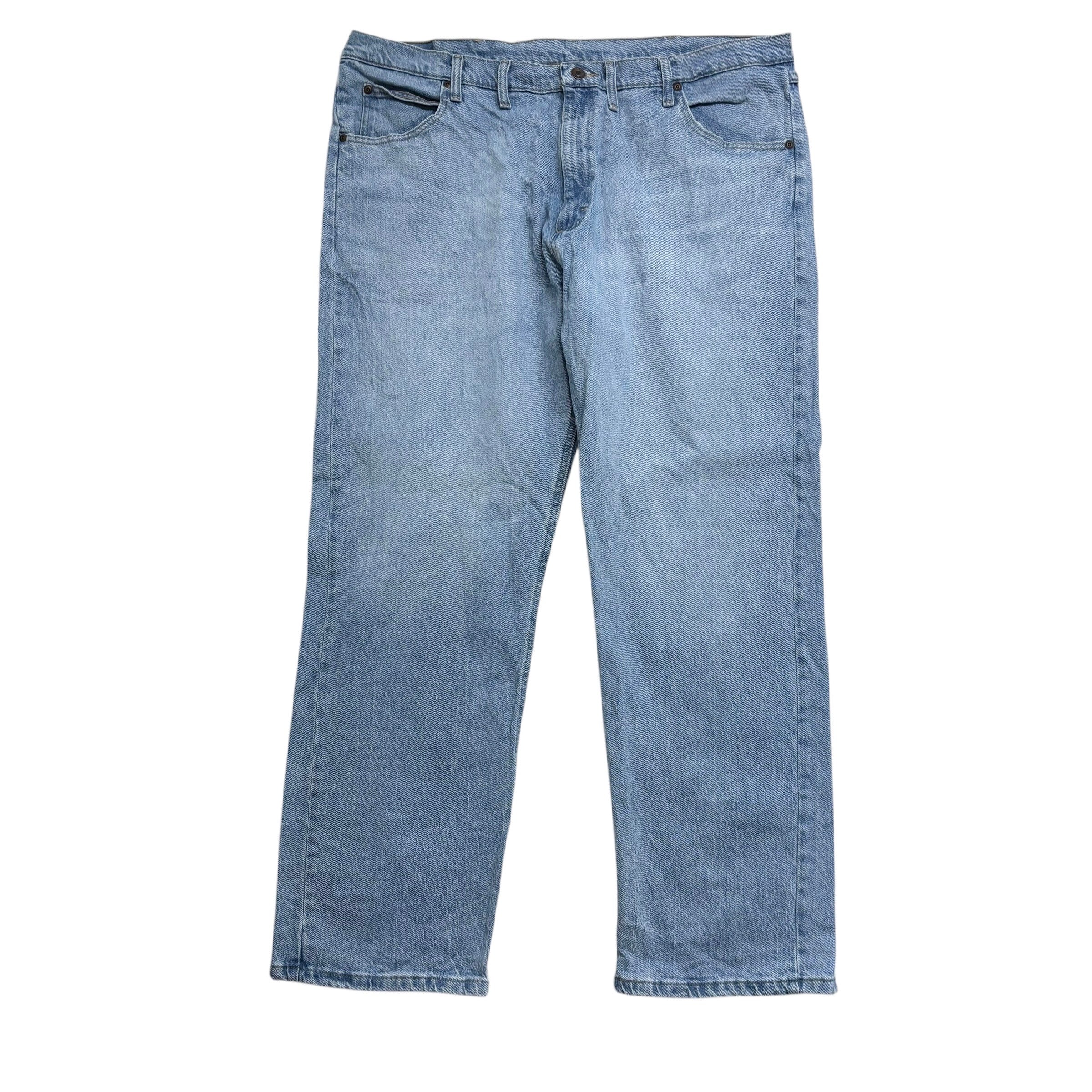 Wrangler Jeans W44 L30 Mens Light Blue Regular Straight Fit Stretch Denim (E)