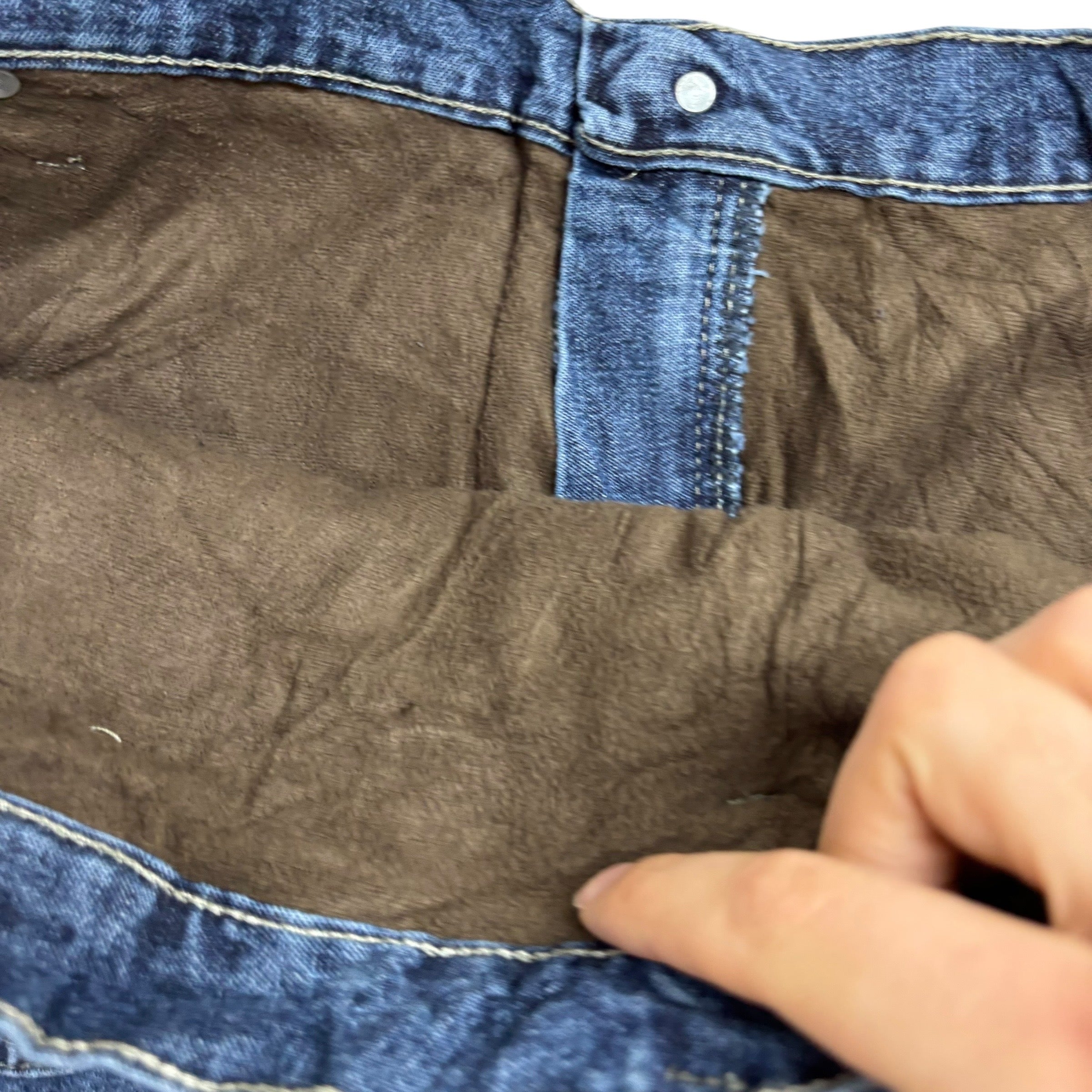 Wrangler Carpenter Jeans W42 L30 Mens Mid Blue Relaxed Straight Fit Denim (E)