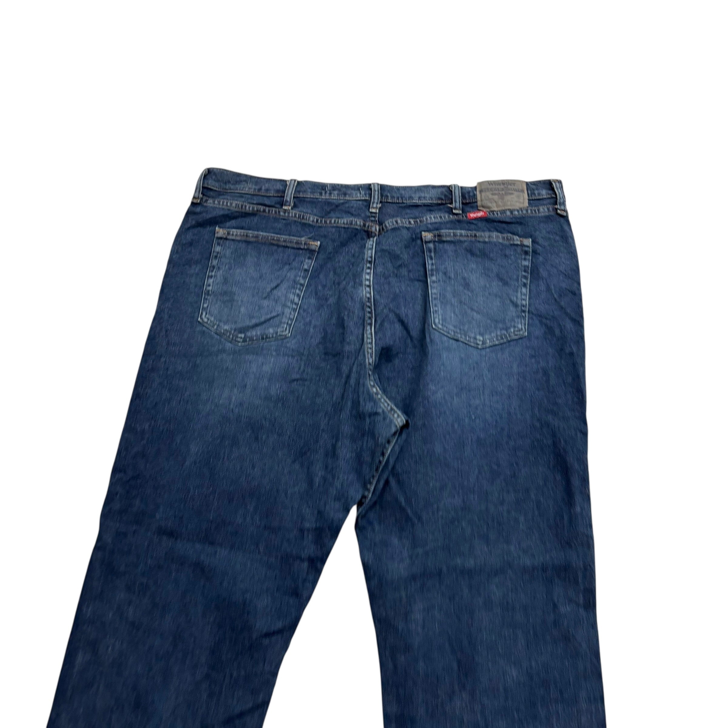 Wrangler Jeans W42 L30 Mens Dark Blue Relaxed Straight Fit Stretch Denim (E)