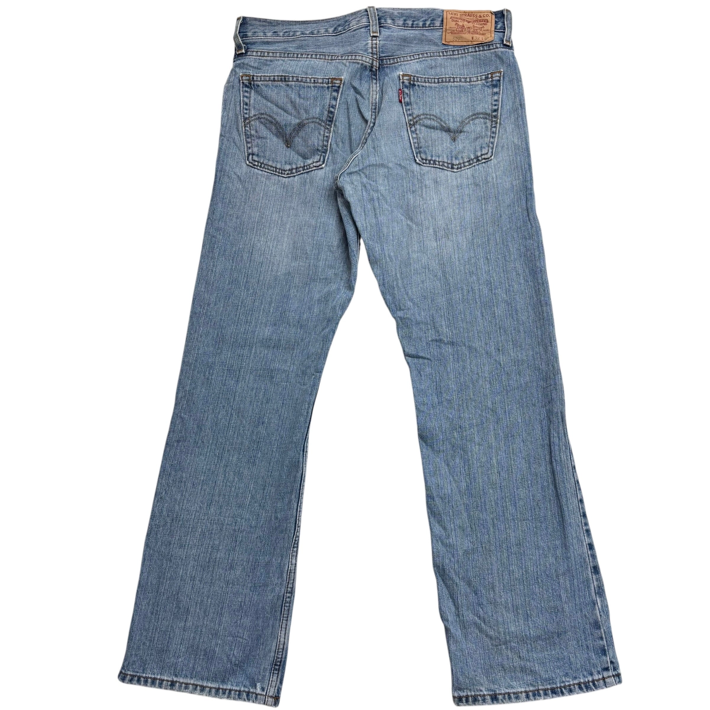 Levis 527 Jeans W32 L30 Mens Light Blue Regular Bootcut Fit Vintage Denim (E)