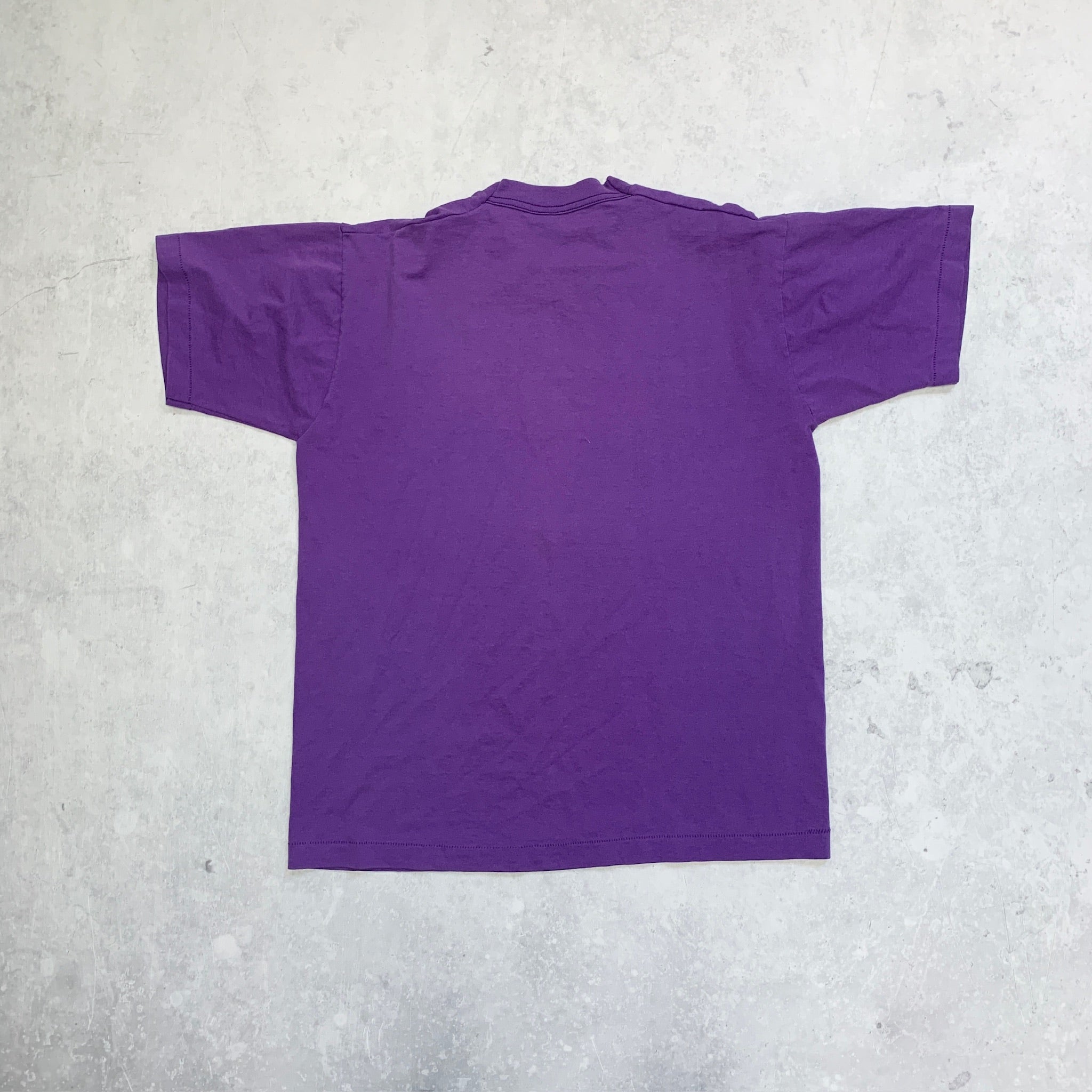 Vintage T Shirt Mens Large Purple Single Stitch Graphic Print 90s USA