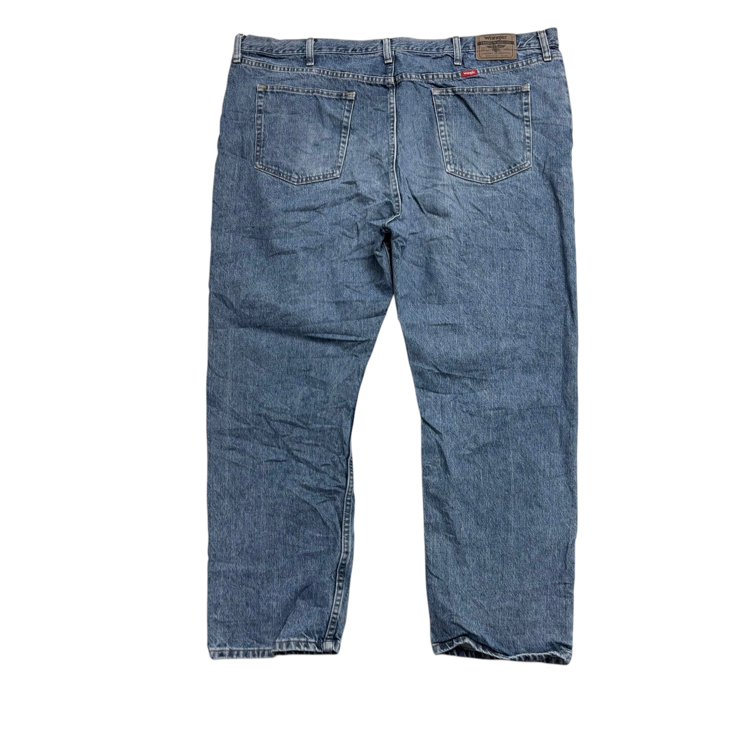 Wrangler Jeans W48 L30 Mens Mid Blue Regular Straight Fit Denim