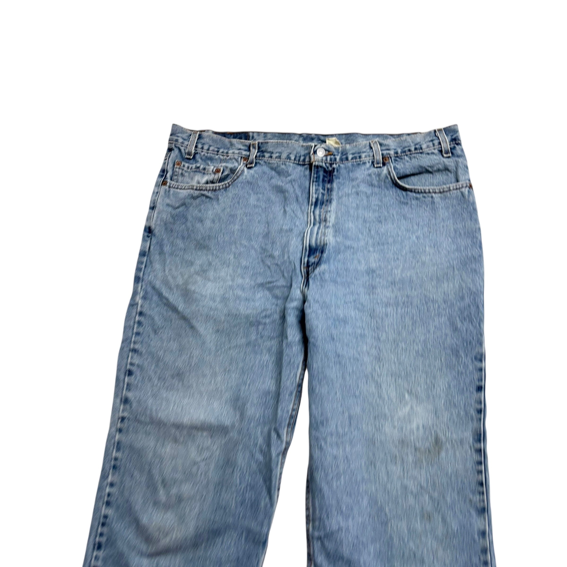 Levis 550 Jeans W42 L30 Mens Light Blue Relaxed Straight Made In USA Vintage (F)