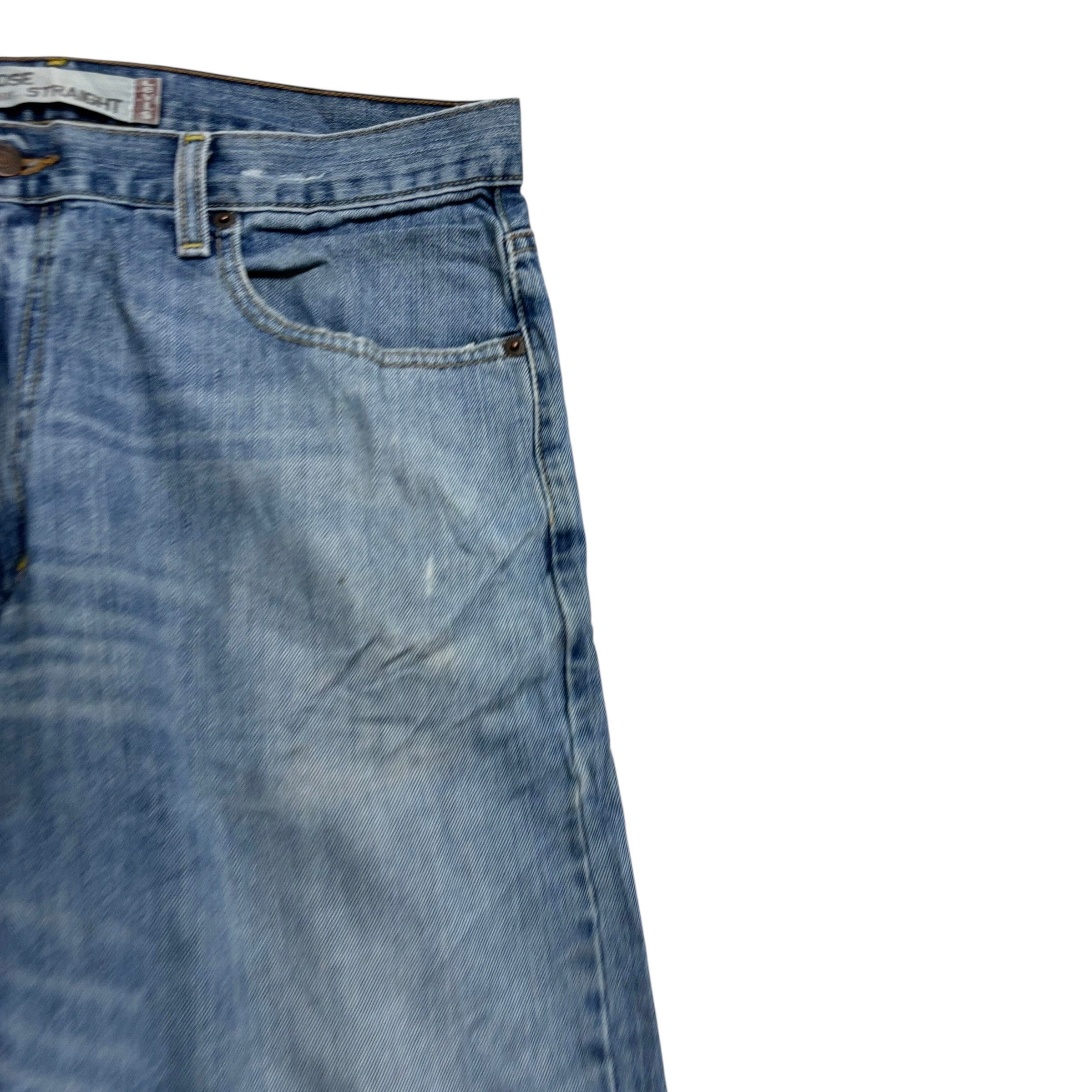 Levis 569 Jeans W34 L30 Mens Mid Blue Baggy Relaxed Straight Vintage Denim (F)