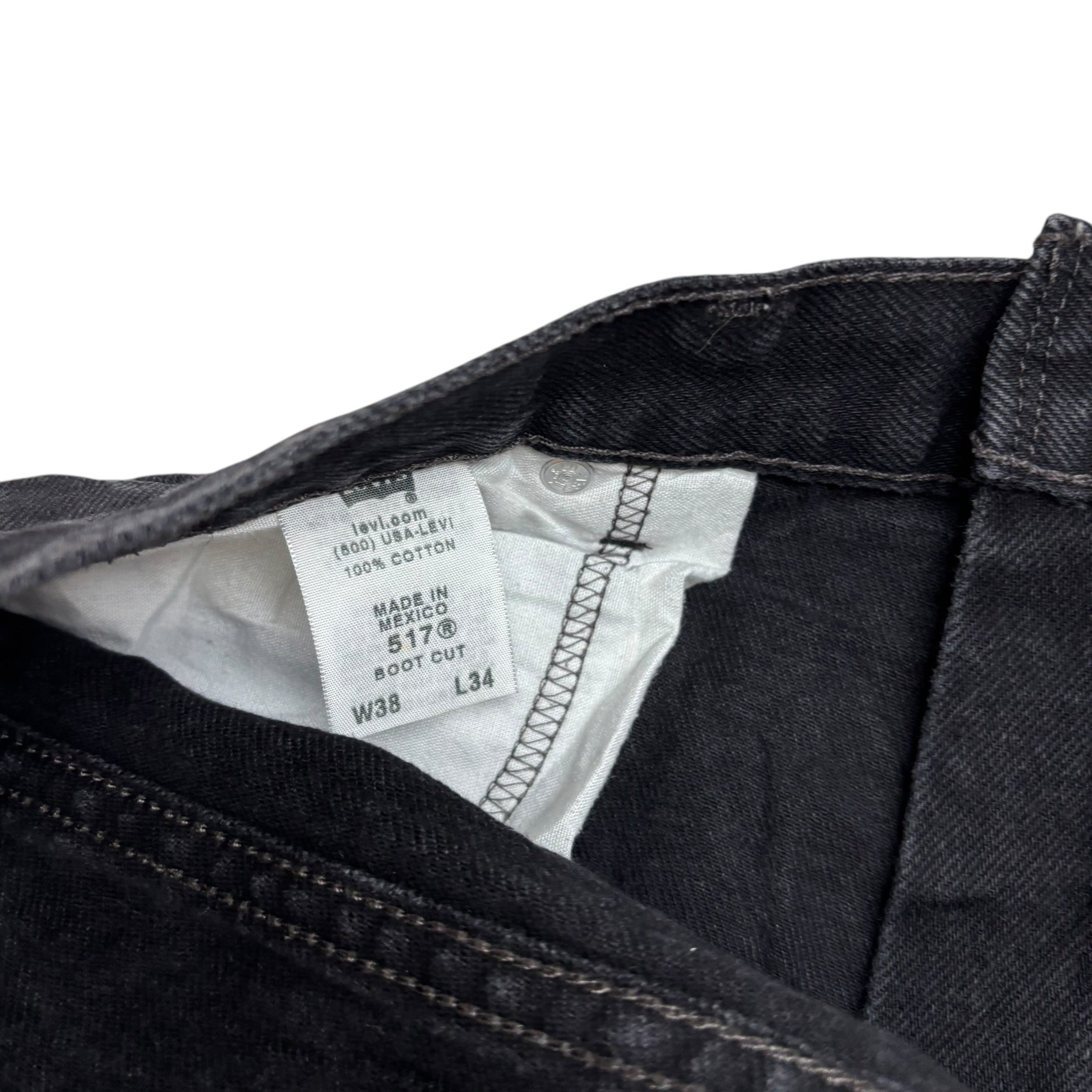 Levis 517 Jeans W38 L34 Mens Black Regular Bootcut Fit Vintage Denim