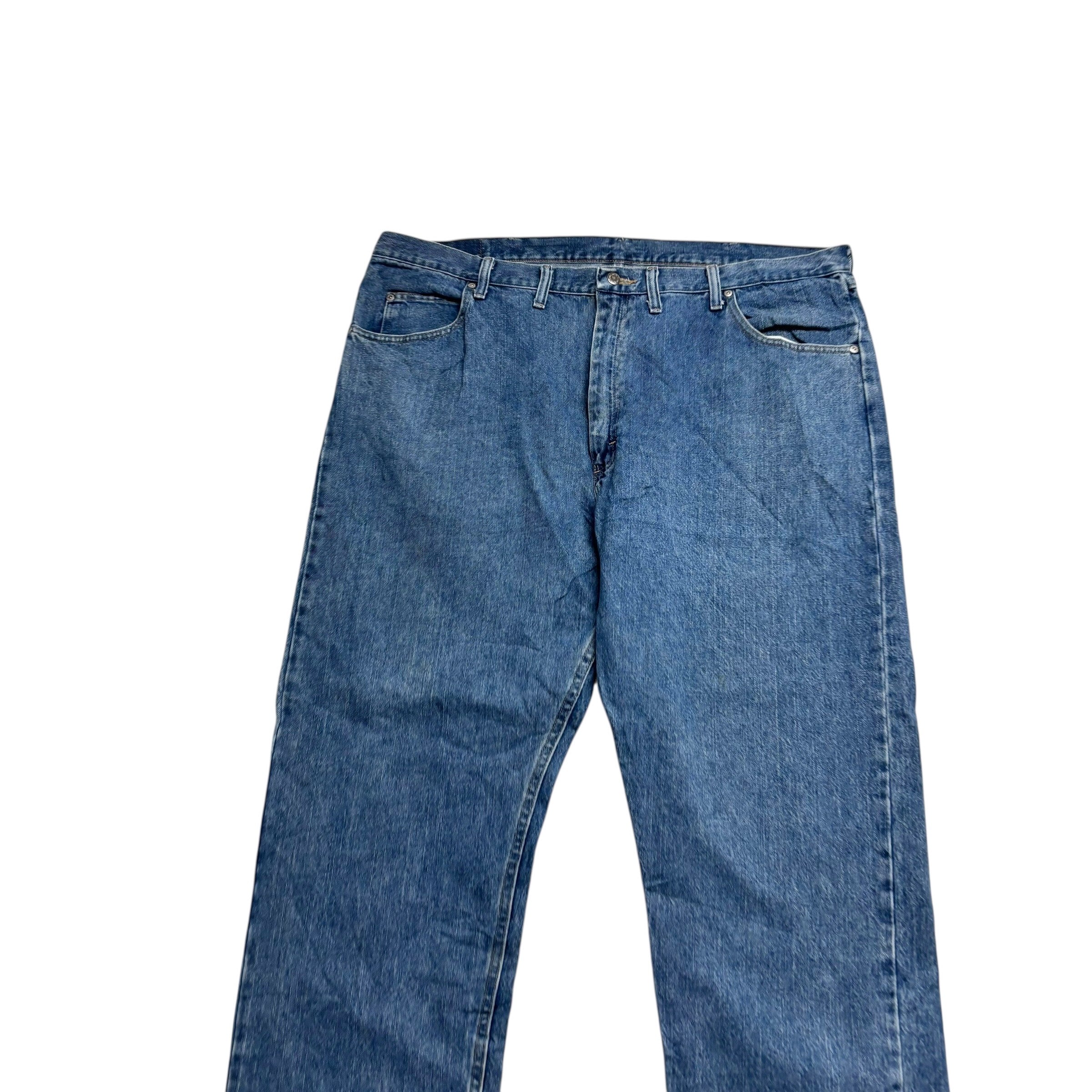 Wrangler Jeans W44 L30 Mens Mid Blue Regular Straight Fit Denim (E)
