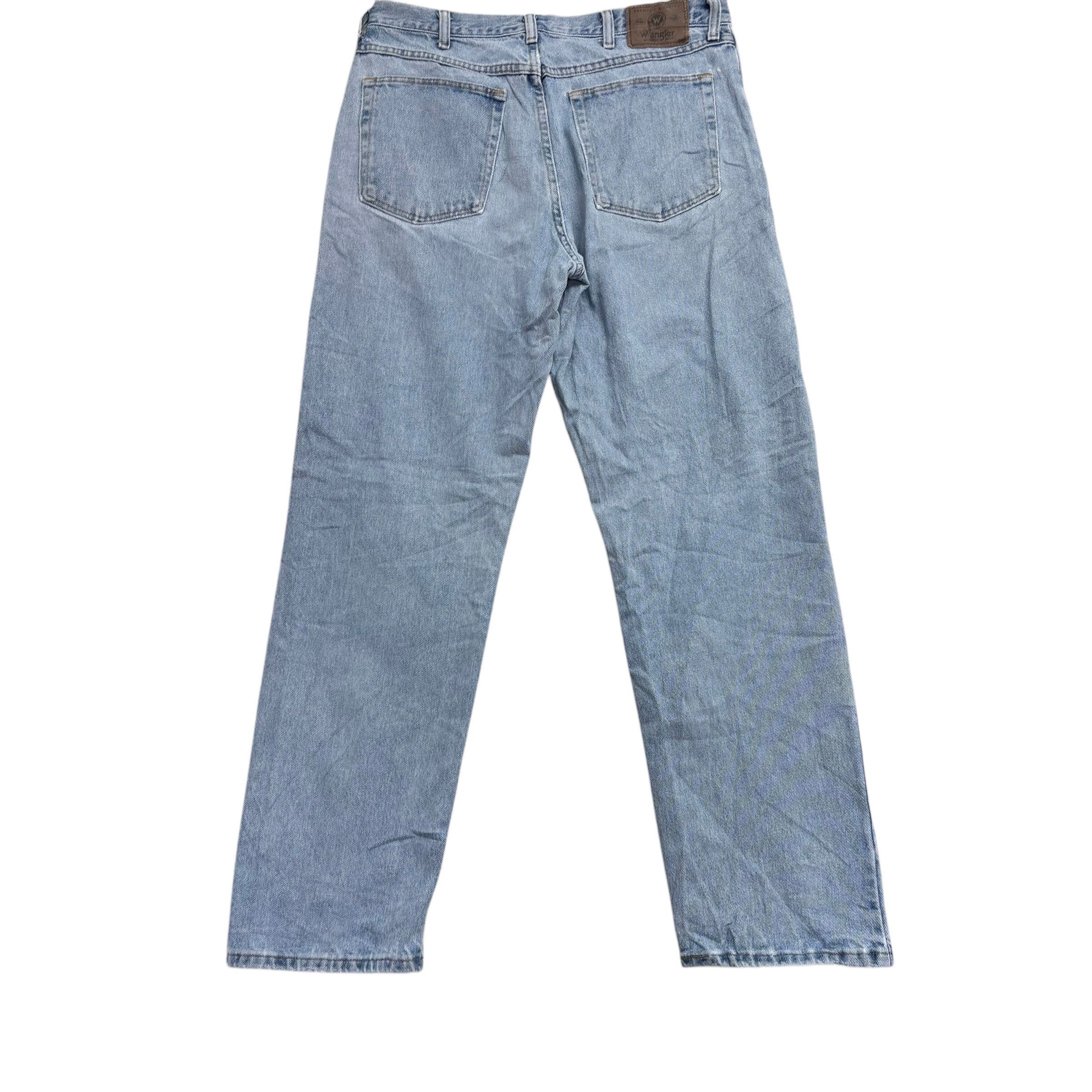 Wrangler Jeans W34 L32 Mens Light Blue Relaxed Straight Fit Vintage Denim