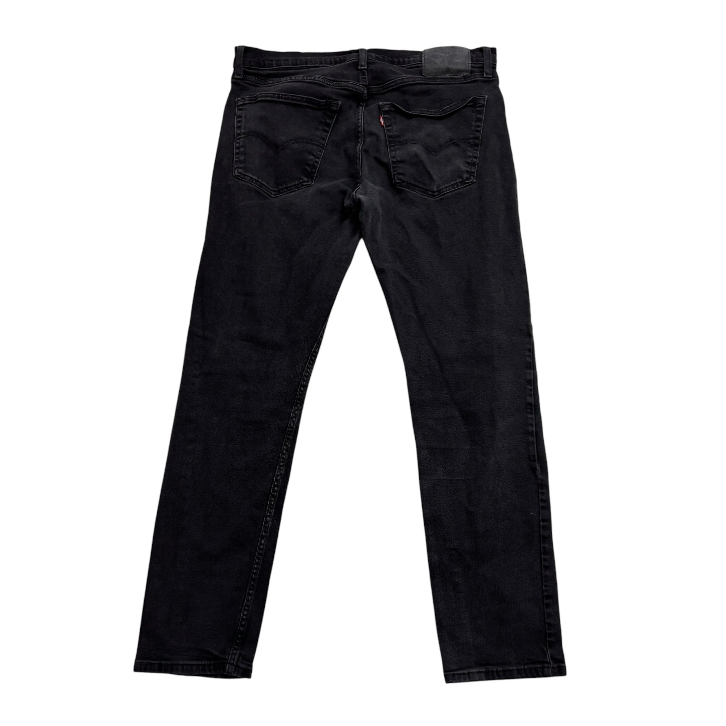 Levis 502 Jeans W36 L31 Mens Black Regular Tapered Fit Stretch Denim