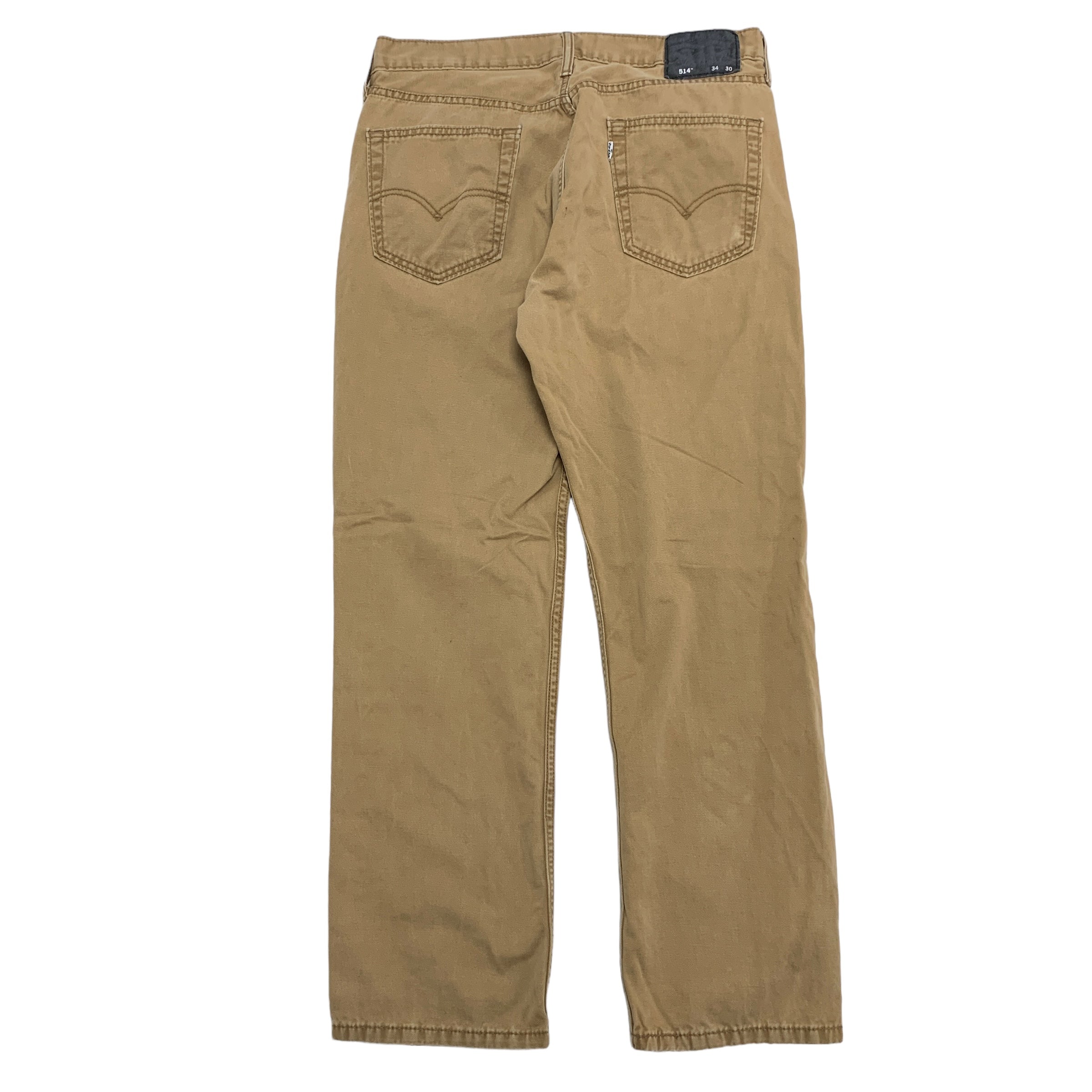 Levis 514 Trousers W34 L30 Mens Brown Chino Straight Fit Cotton