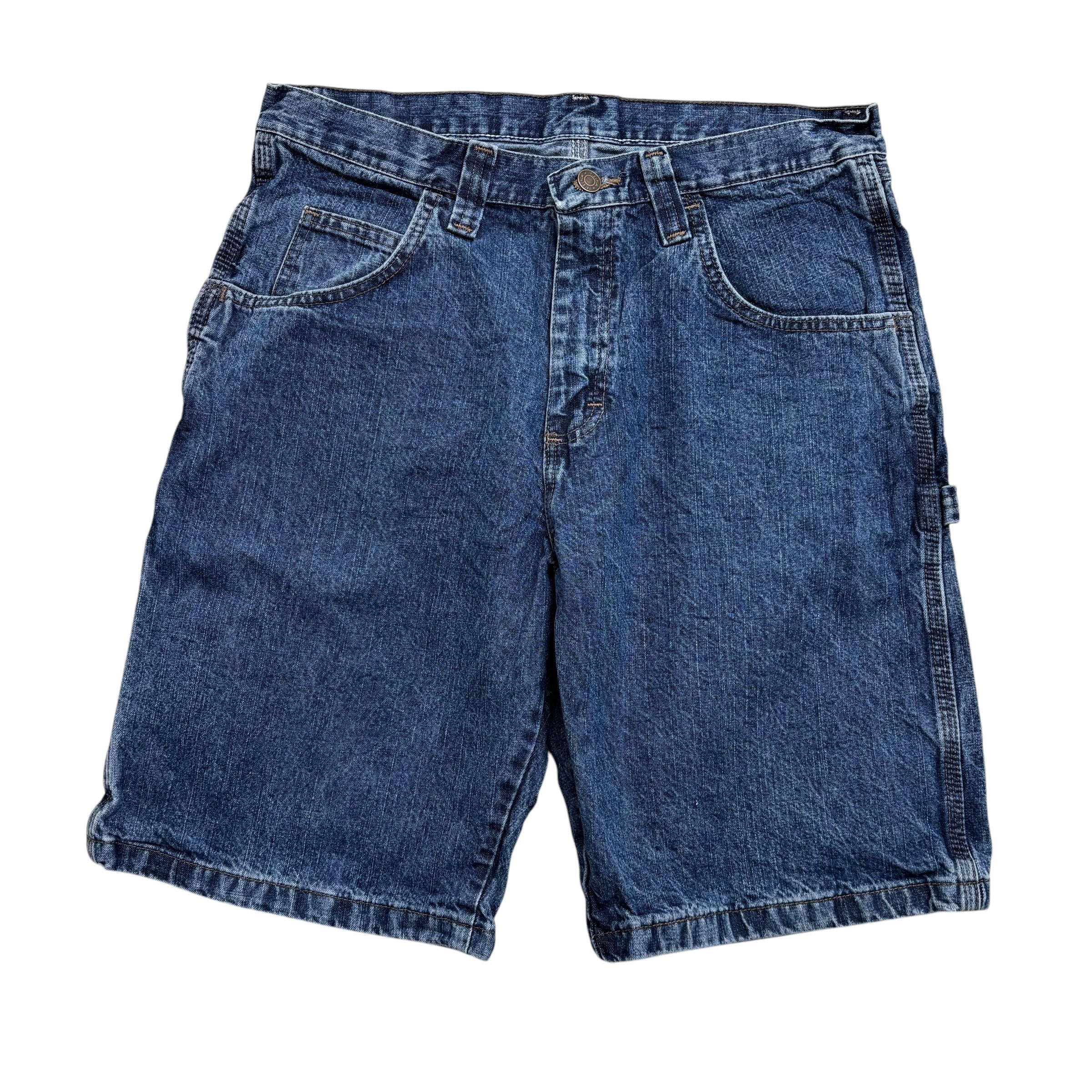 Wrangler Baggy Jorts W32 Mens Mid Blue Denim Shorts Relaxed Fit Carpenter (E)