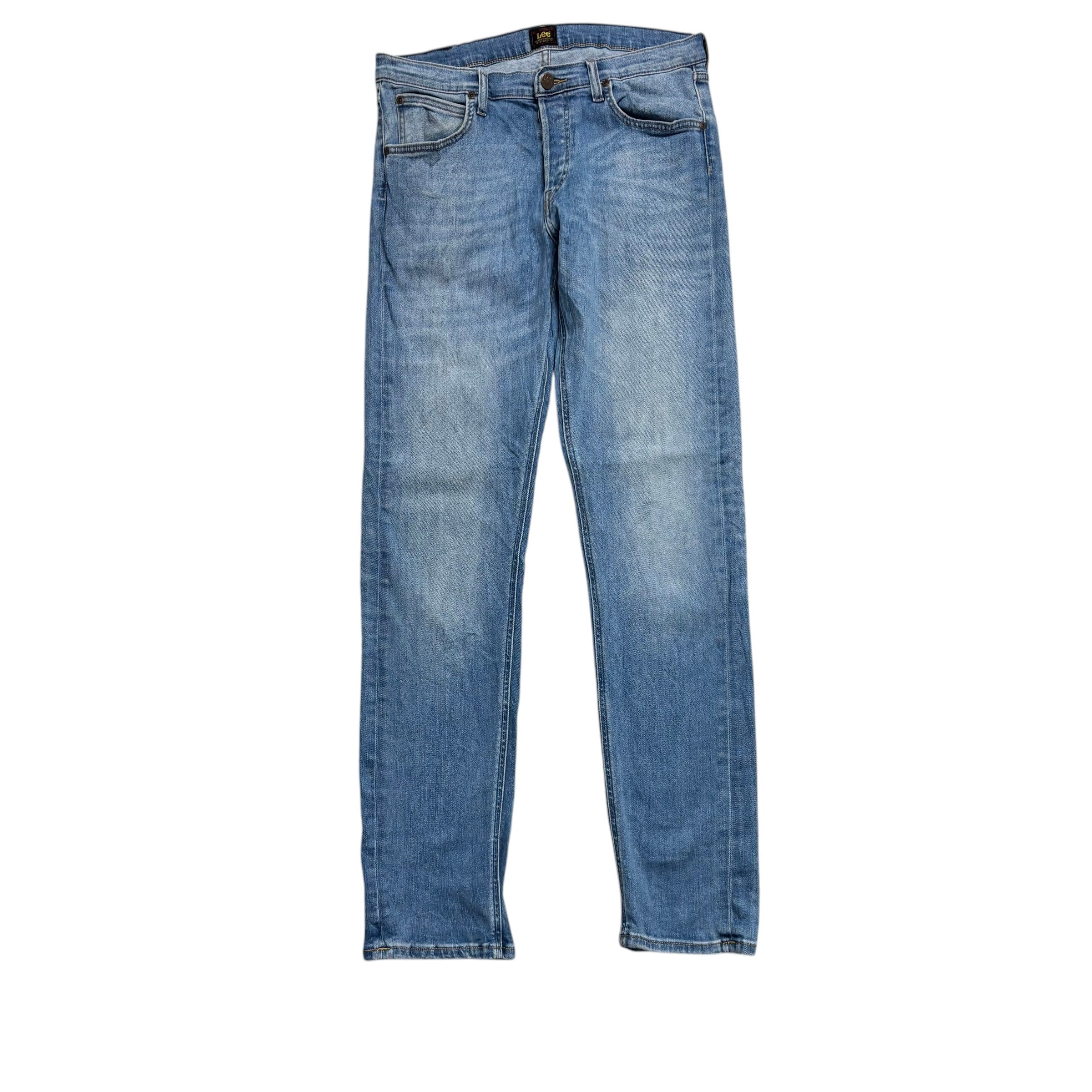Lee Jeans W32 L34 Mens Light Blue Slim Fit Stretch Denim