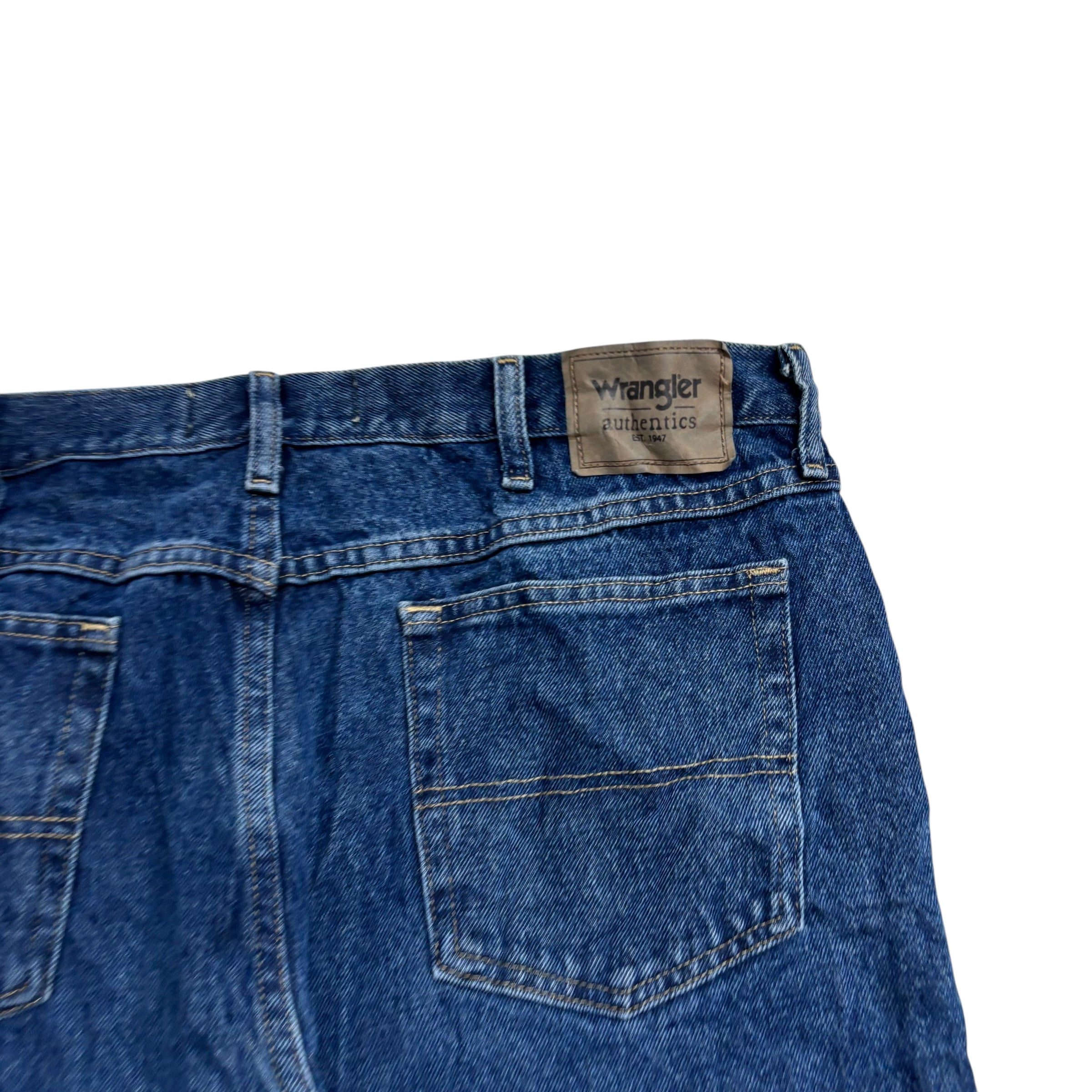 Wrangler Jeans W38 L32 Mens Mid Blue Baggy Relaxed Straight Fit Denim (E)