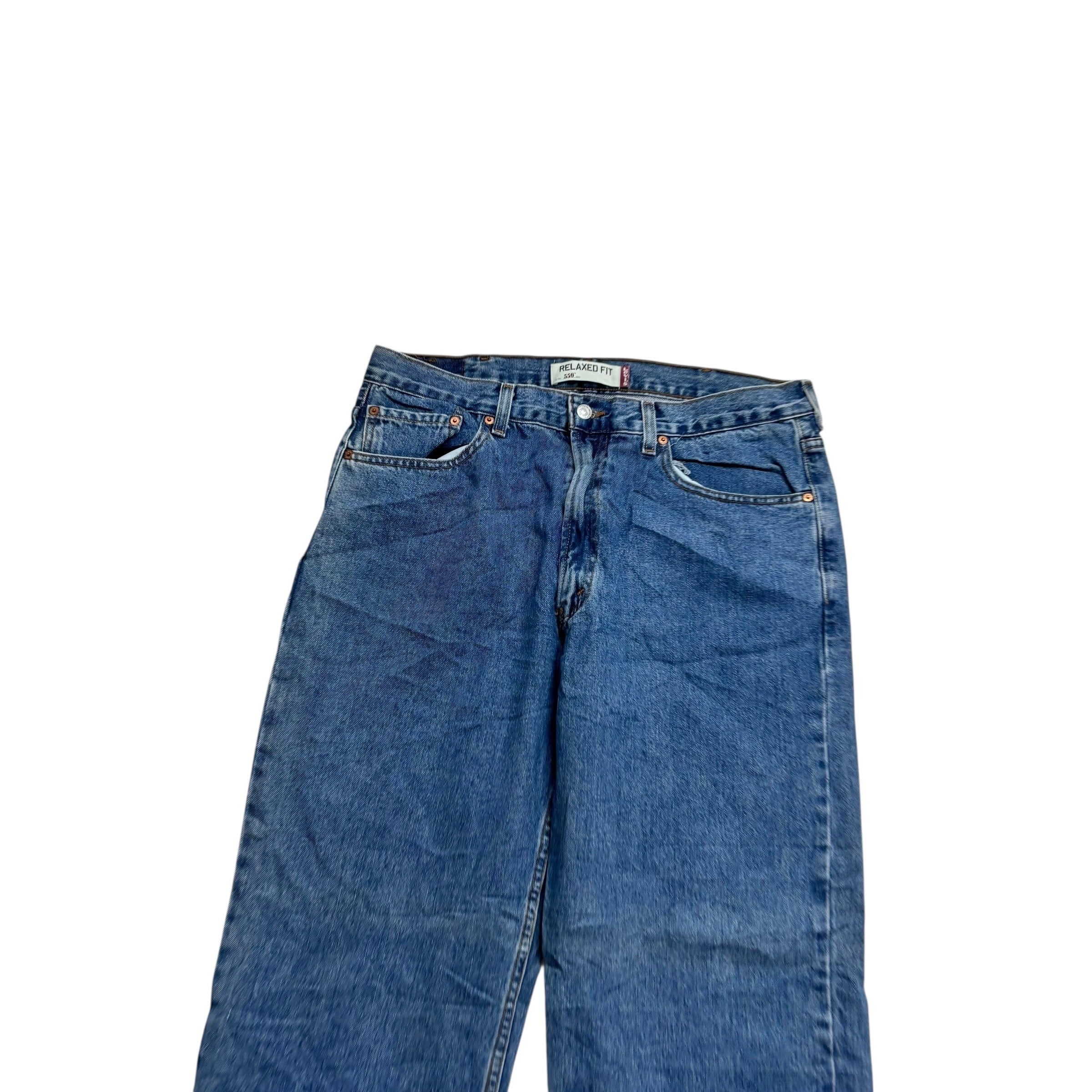 Levis 550 Jeans W38 L32 Mens Mid Blue Baggy Relaxed Straight Vintage Denim (E)