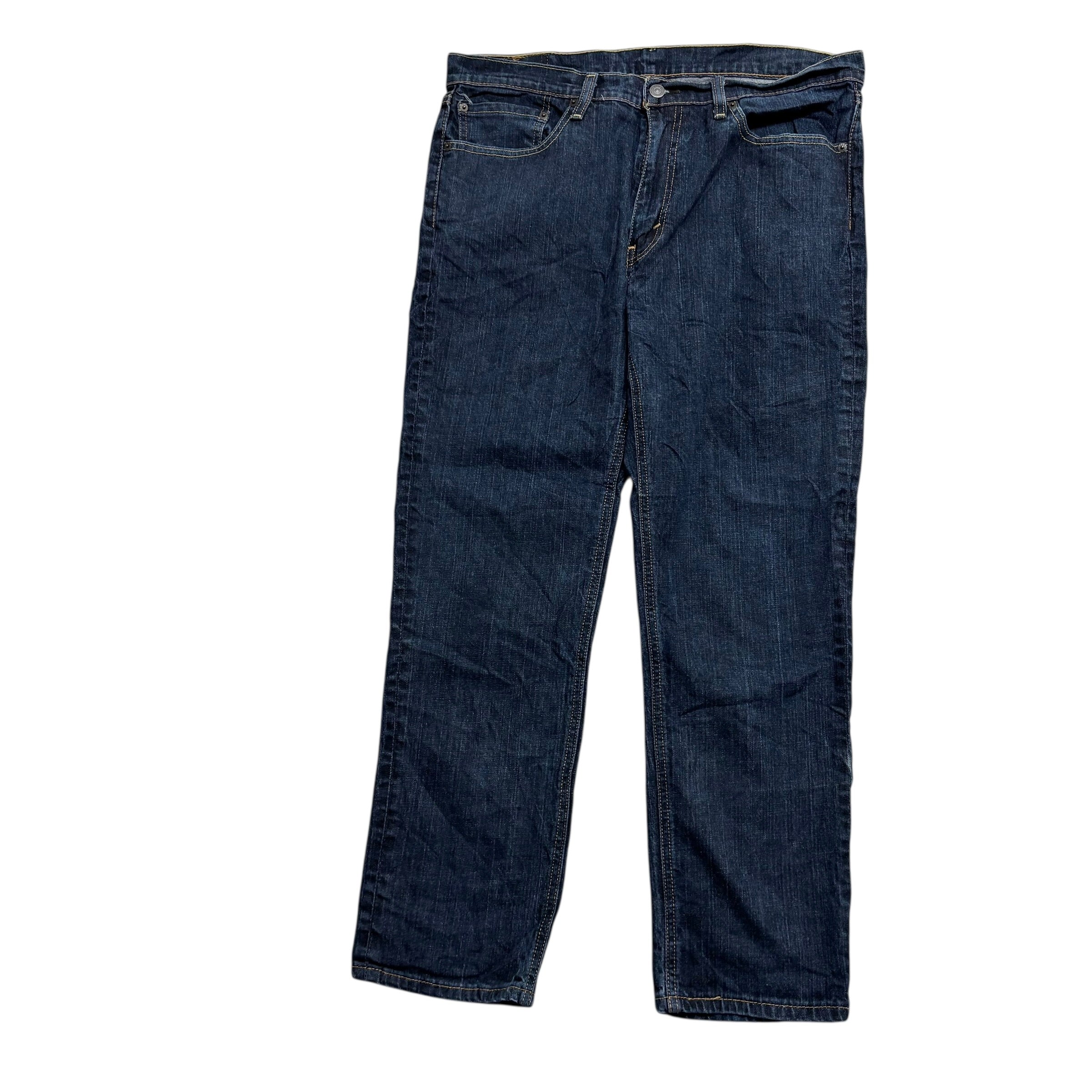 Levis 541 Jeans W36 L29 Mens Dark Blue Athletic Tapered Fit Stretch Denim (E)