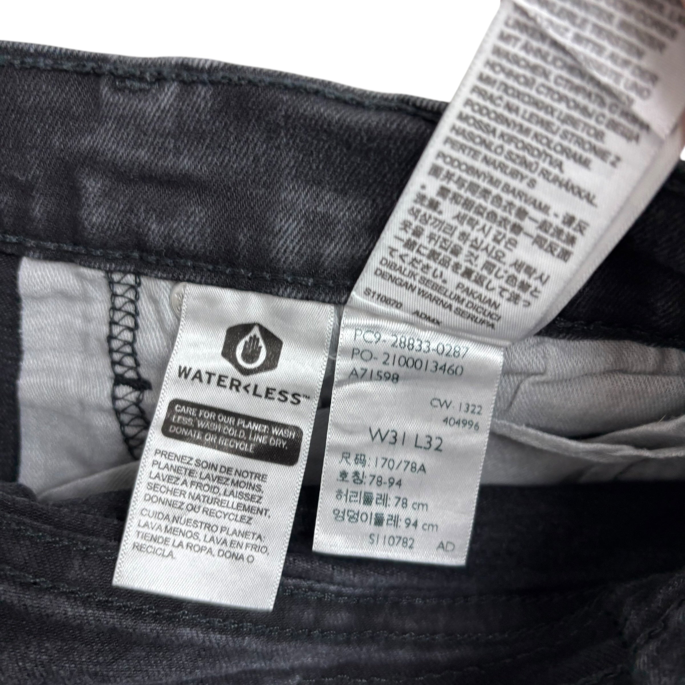 Levis 512 Jeans W30 L31 Mens Black Slim Tapered Fit Stretch Denim