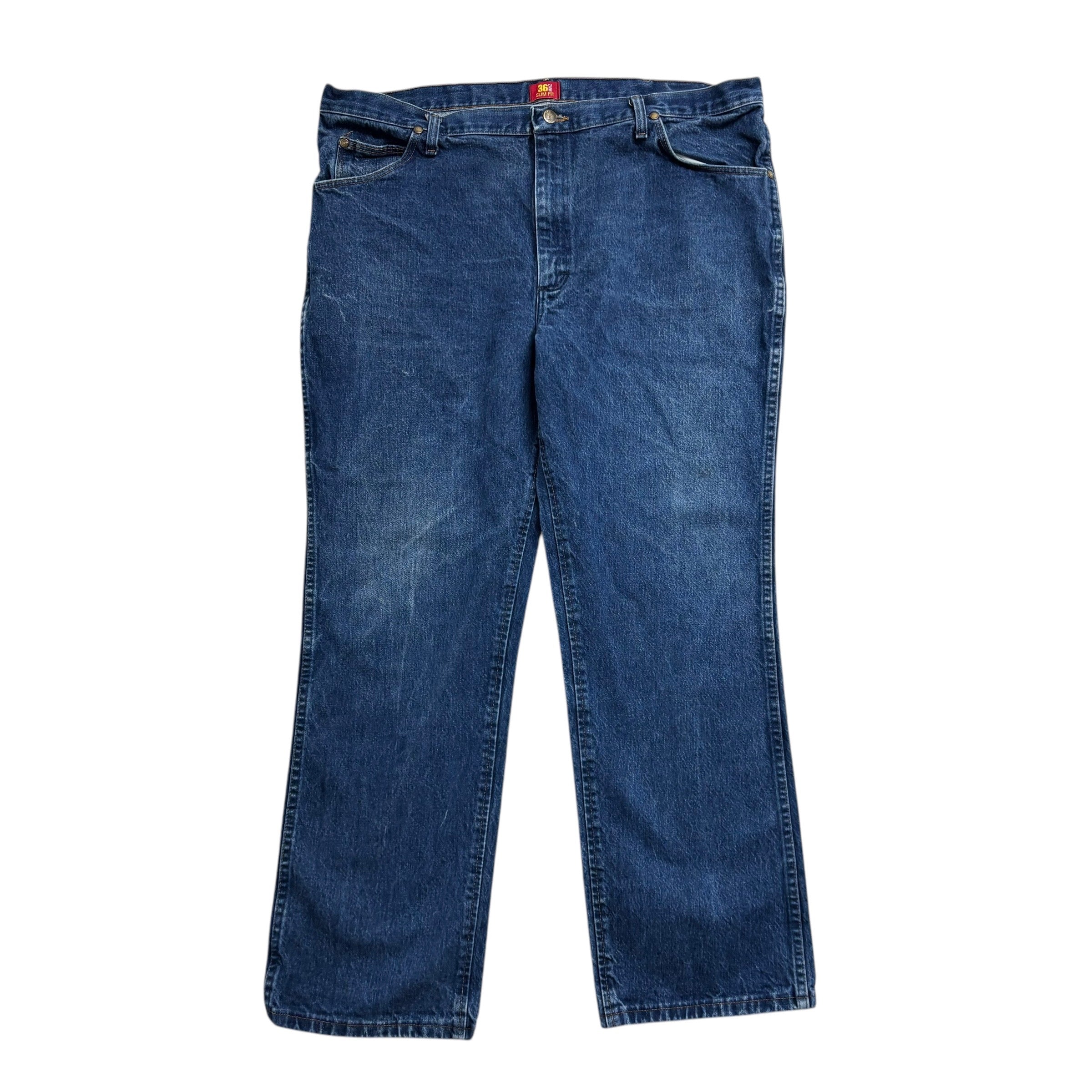 Wrangler Jeans Cowboy Cut W42 L32 Mens Mid Blue 36MWZ Slim Fit Denim