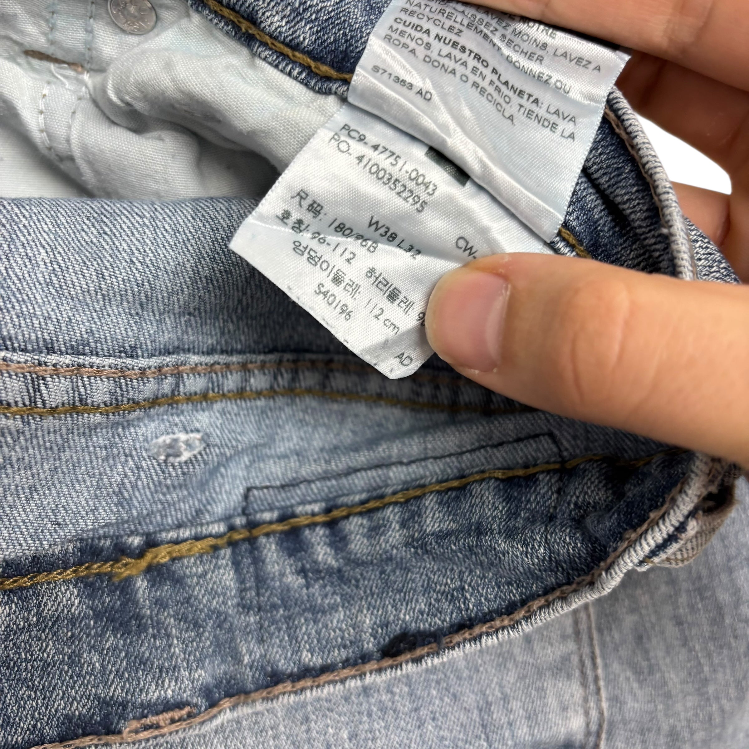 Levis Denizen Jeans W38 L32 Mens Mid Blue Athletic Fit Stretch Denim