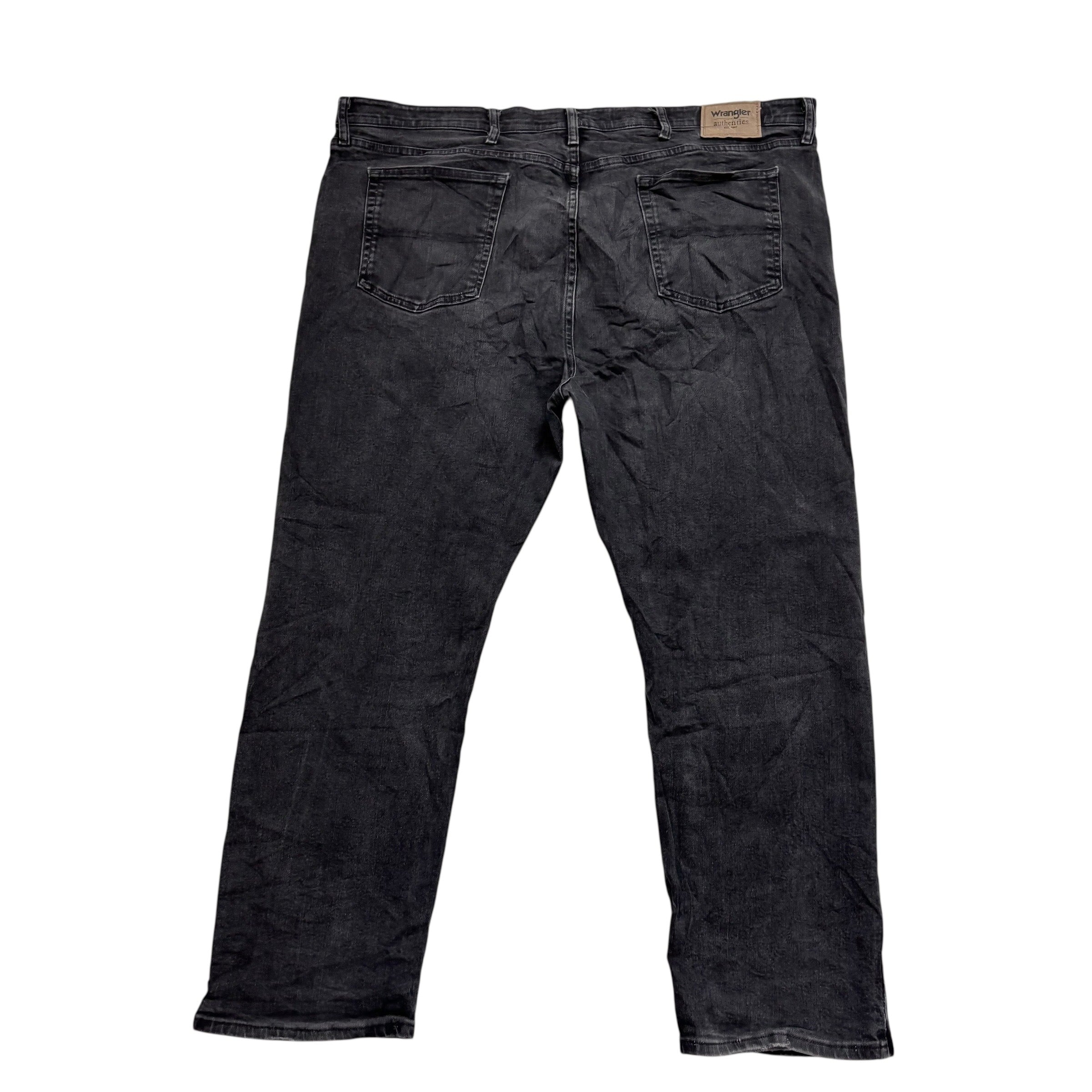 Wrangler Jeans W48 L30 Mens Black Regular Straight Fit Stretch Denim