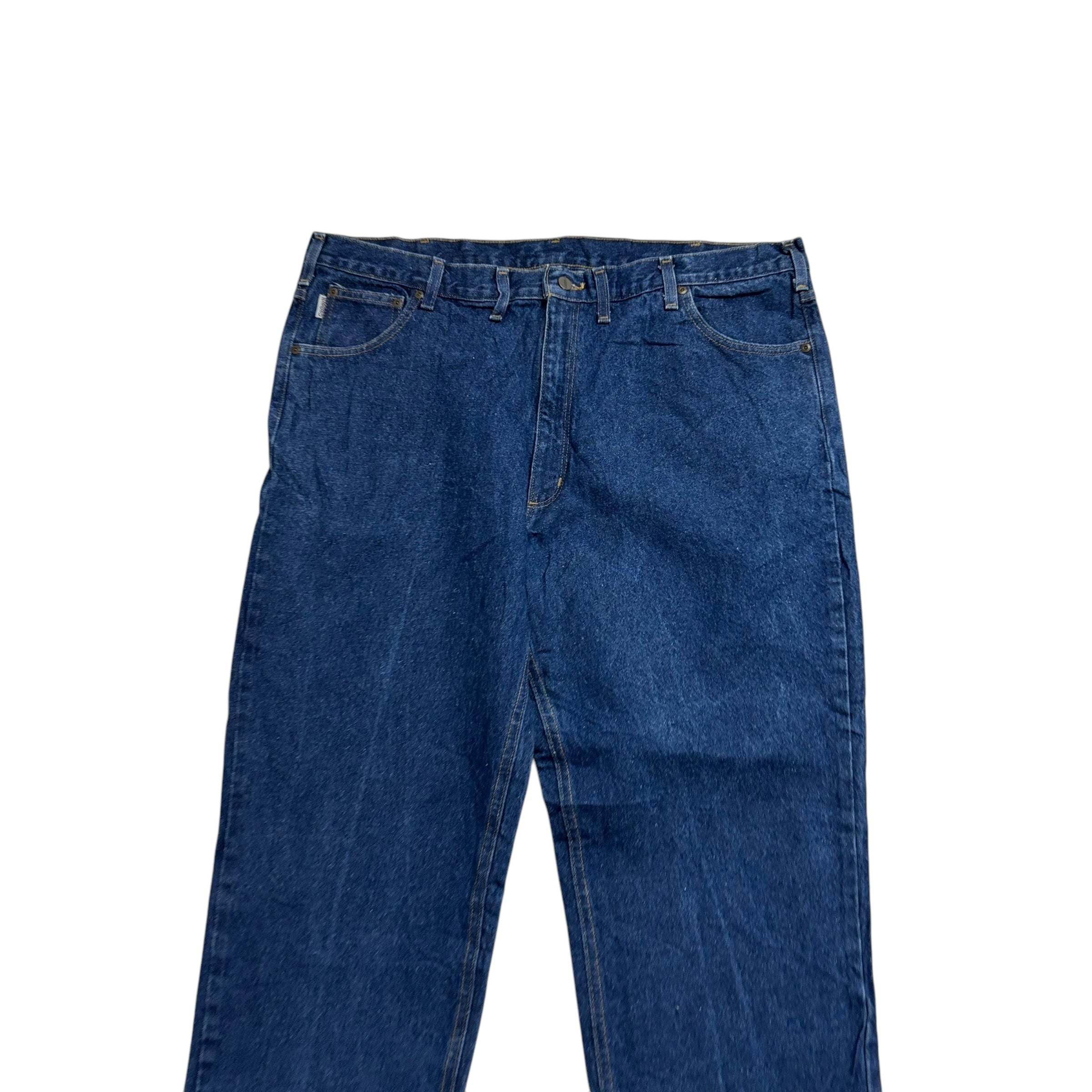 Carhartt Jeans W42 L30 Mens Mid Blue Relaxed Straight Fit Denim (E)