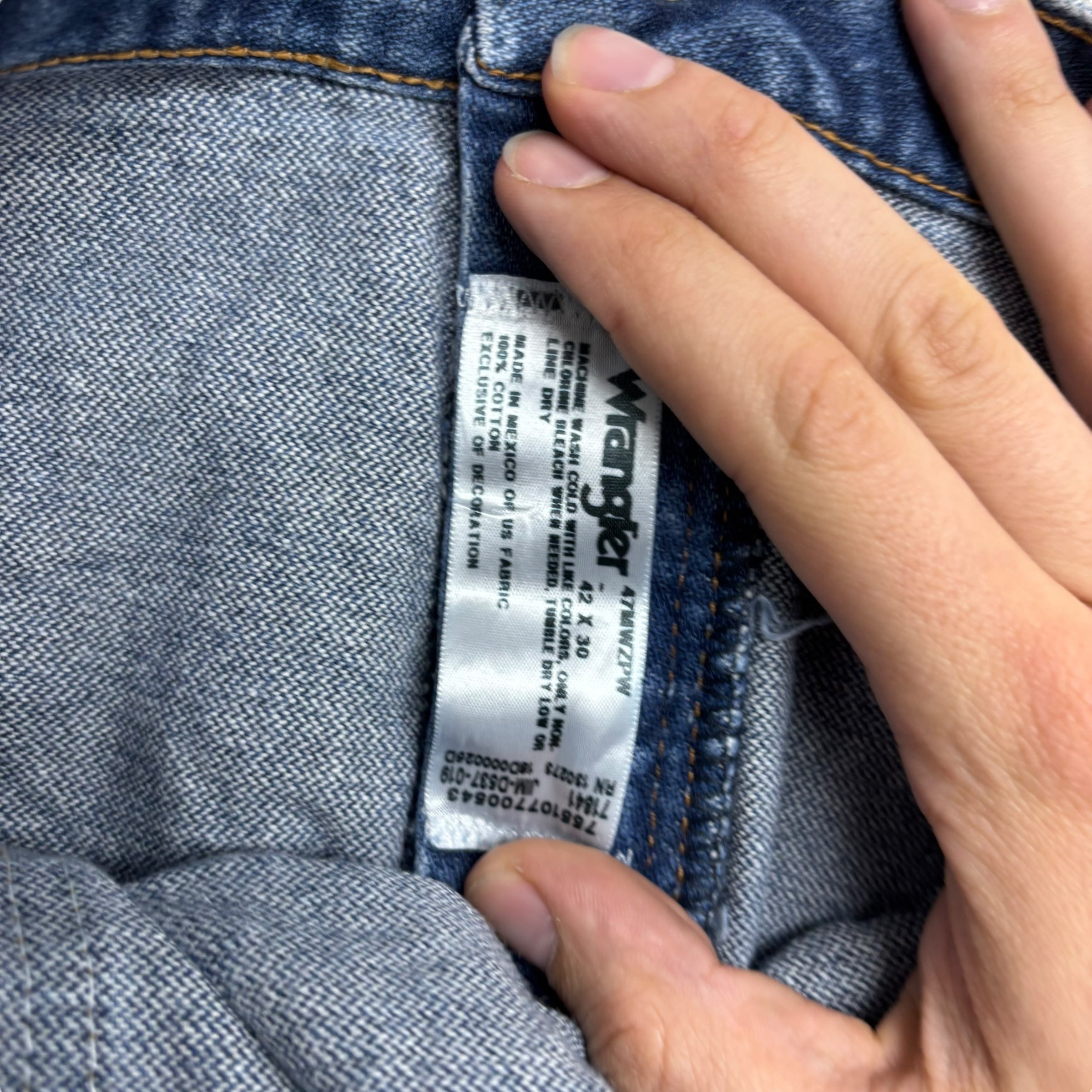 Wrangler Jeans Cowboy Cut W42 L30 Mens Mid Blue 47MWZ Original Fit Denim (E)