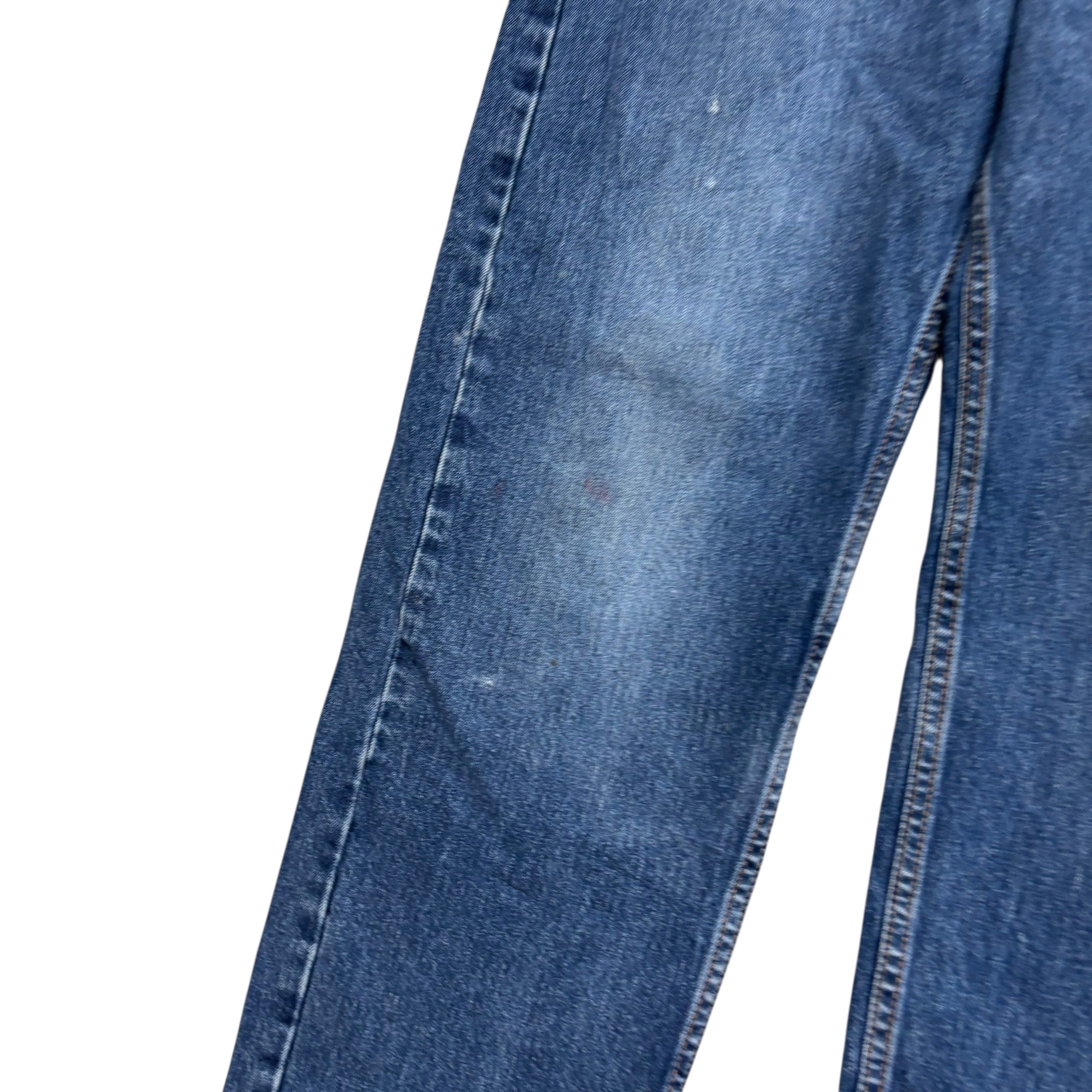 Levis 505 Jeans W36 L29 Mens Mid Blue Regular Straight Fit Denim (F)