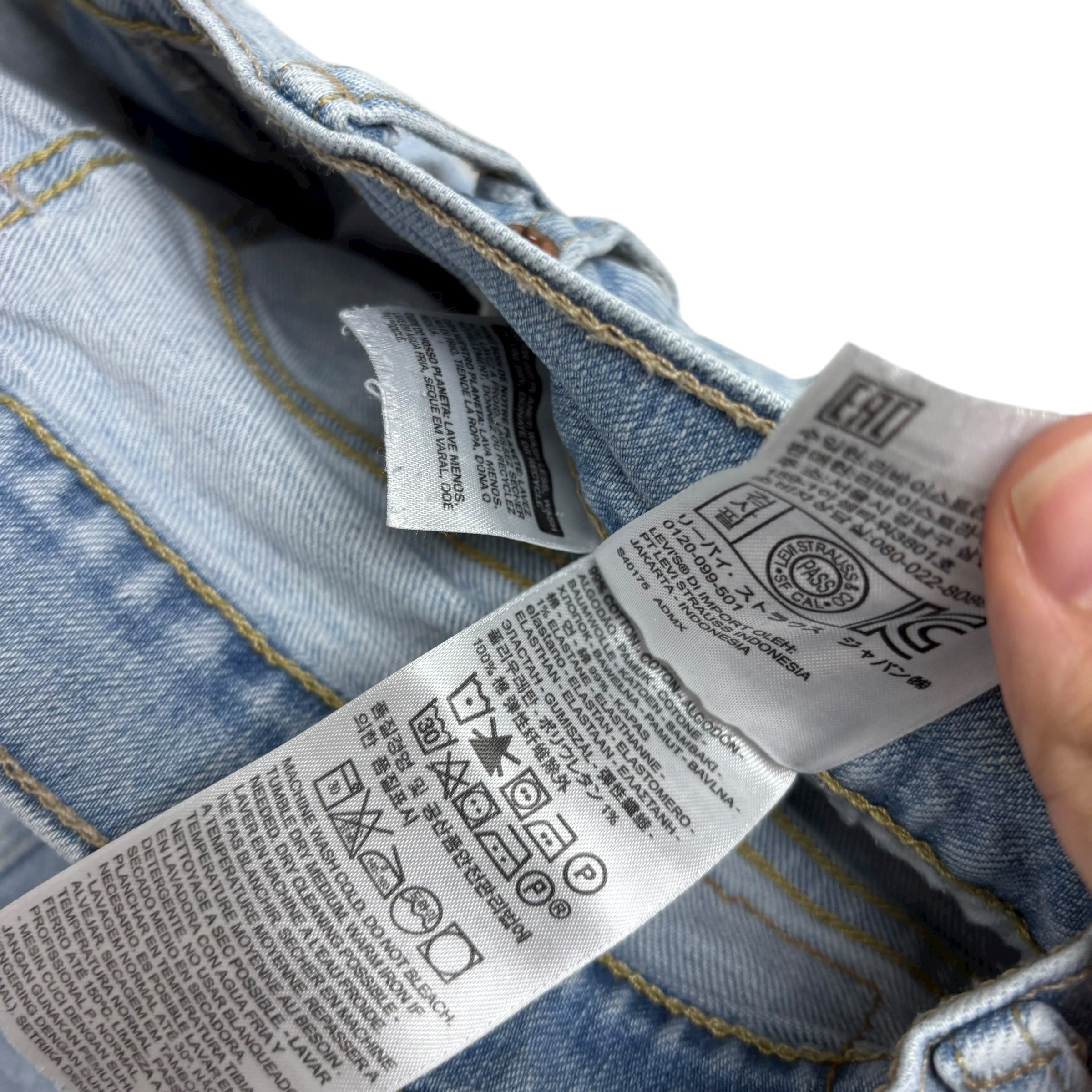 Levis 512 Jeans W32 L32 Mens Light Blue Slim Tapered Fit Stretch Denim (F)