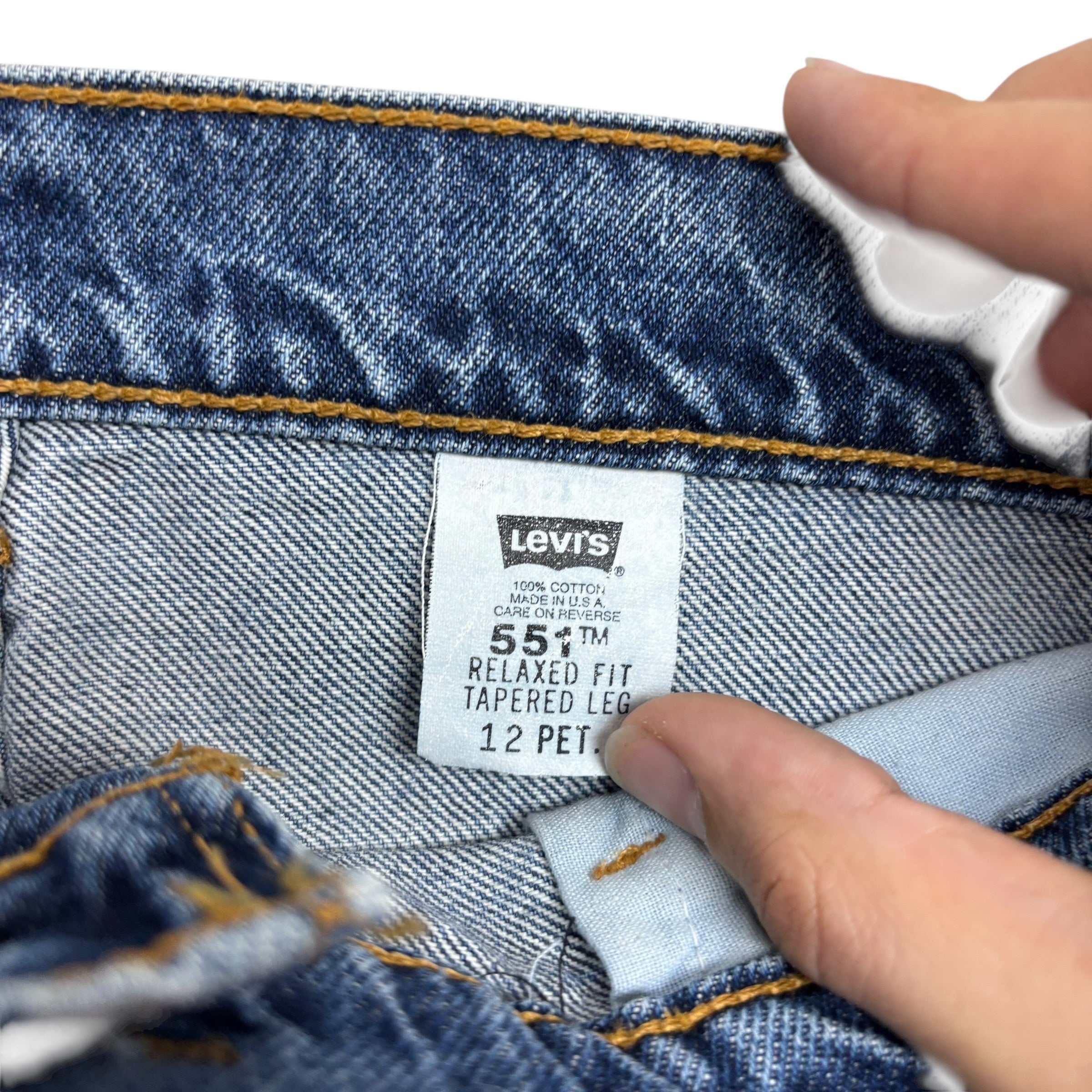 Levis 551 Jeans W30 L29 Womens Mid Blue Relaxed Taper USA Made Vintage