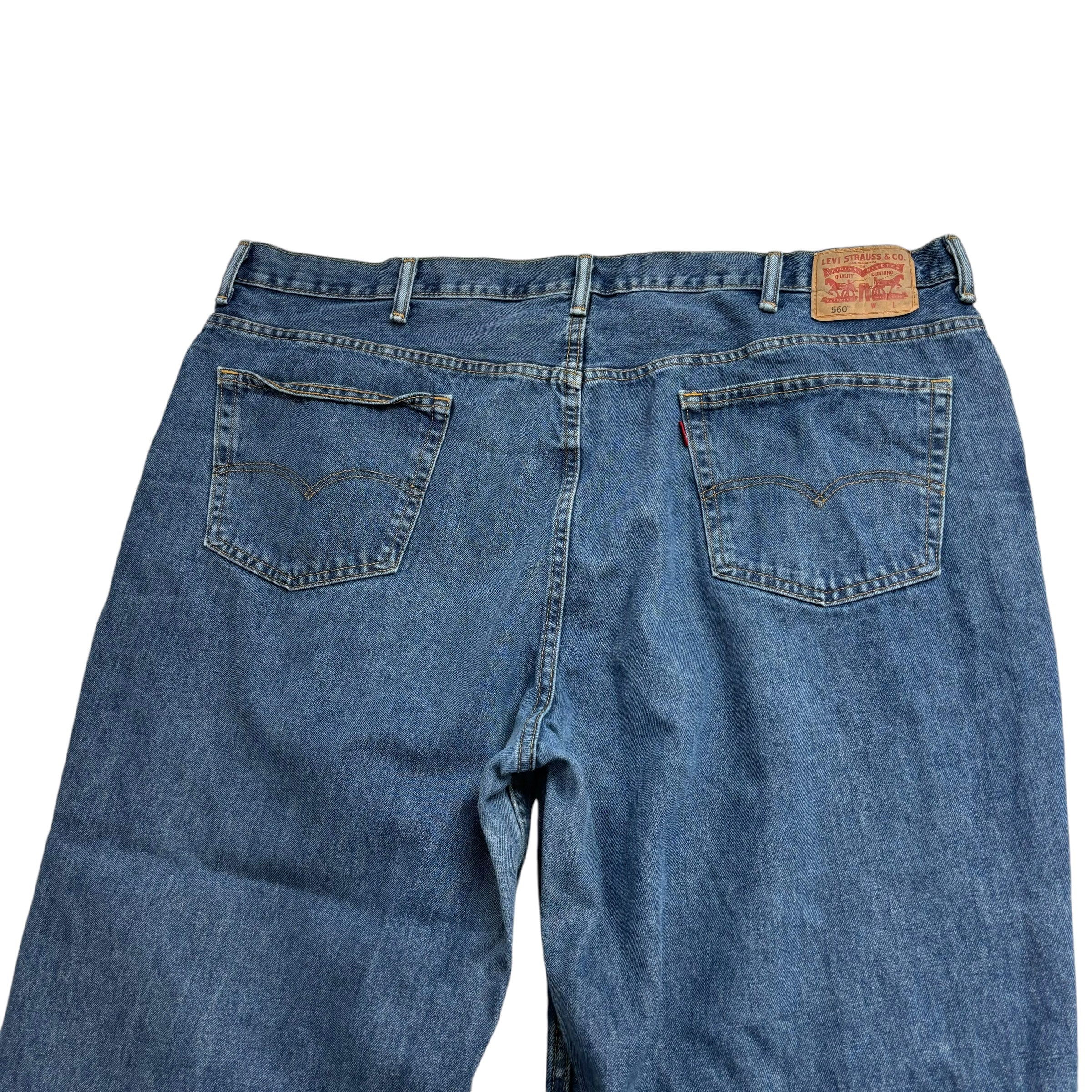 Levis 560 Jeans W48 L32 Mens Mid Blue Baggy Relaxed Comfort Fit Denim