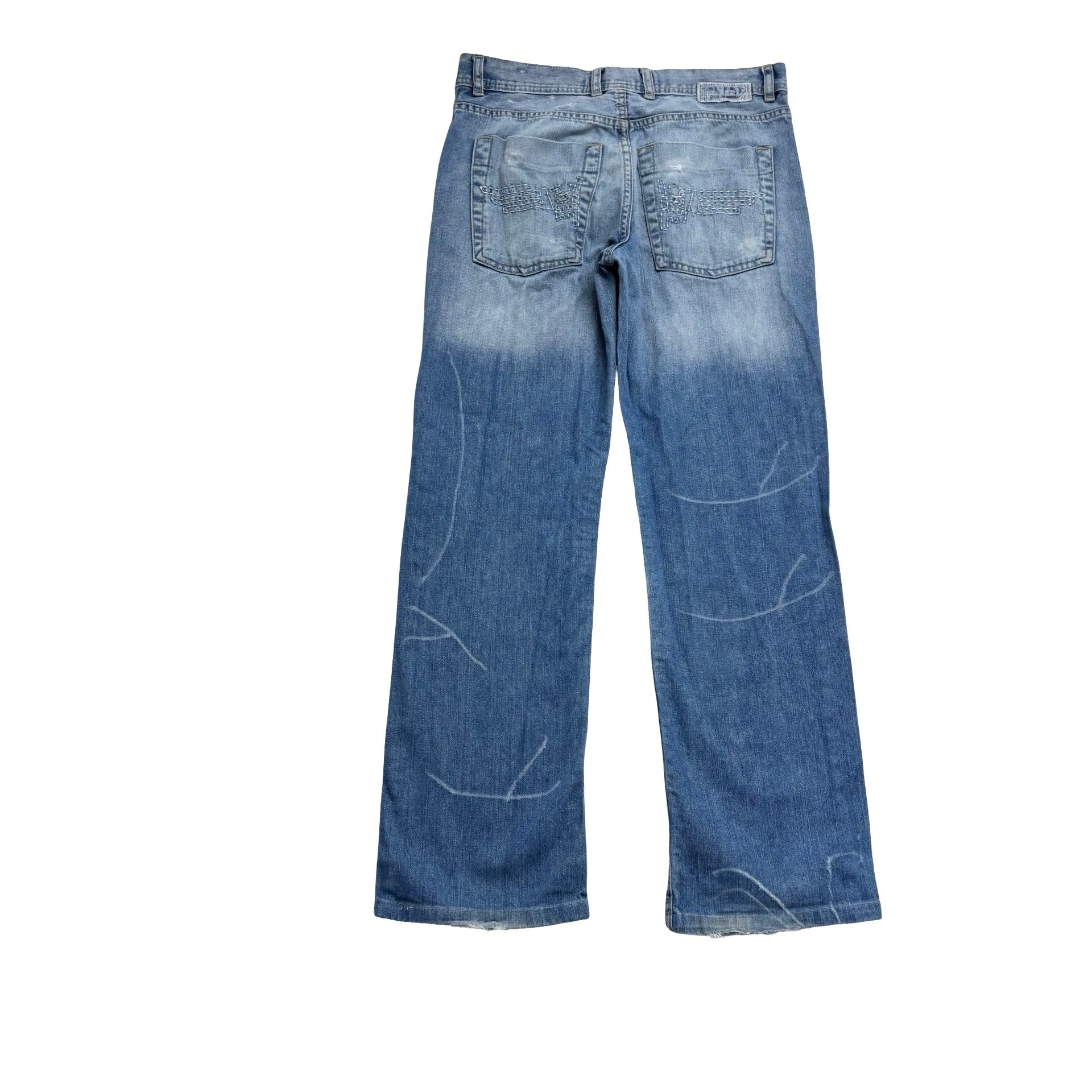 Diesel Y2K Bootcut Jeans W32 L30 Mens Light Blue Regular Fit Vintage Denim