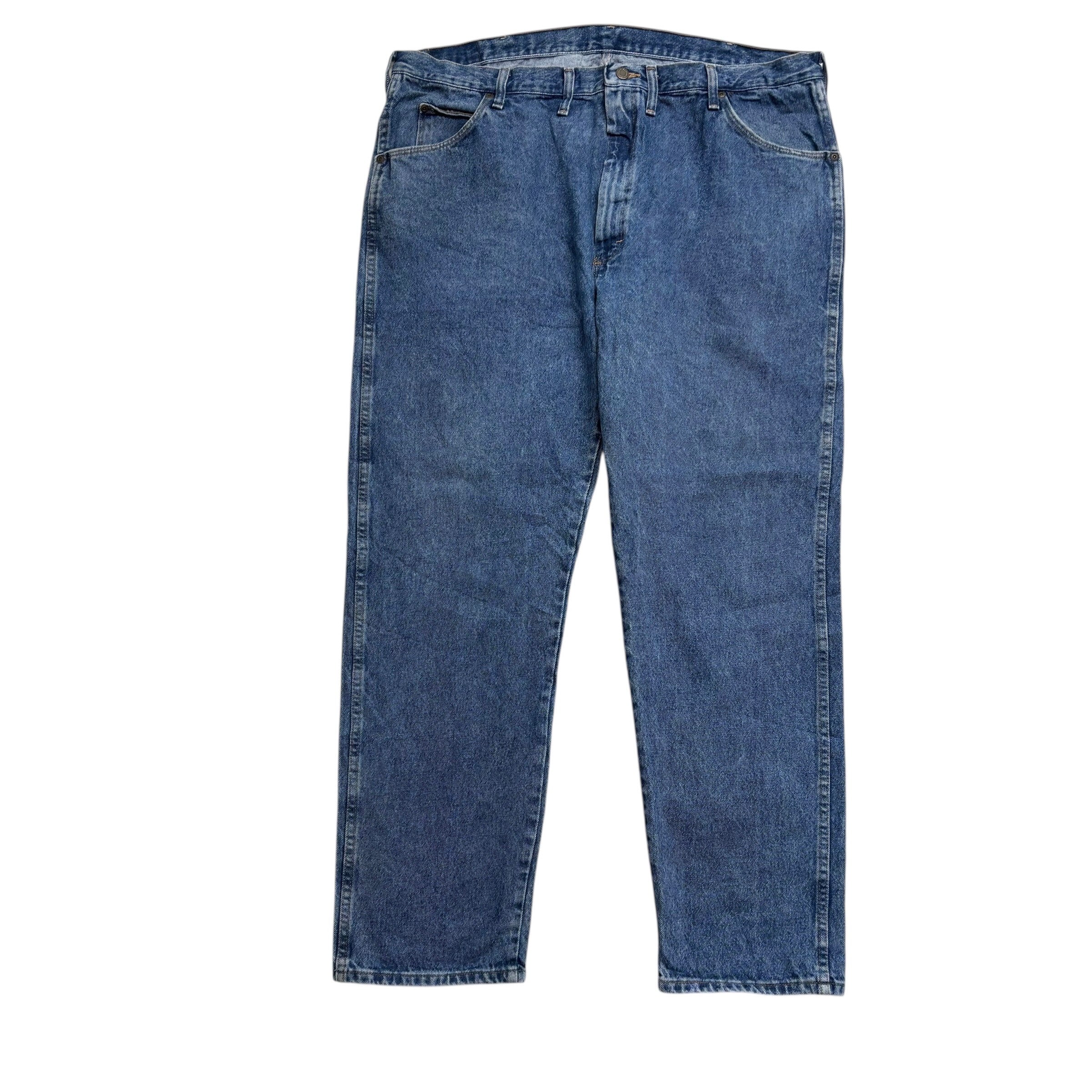 Wrangler Jeans W44 L32 Mens Mid Blue Regular Straight Fit Vintage Denim (E)